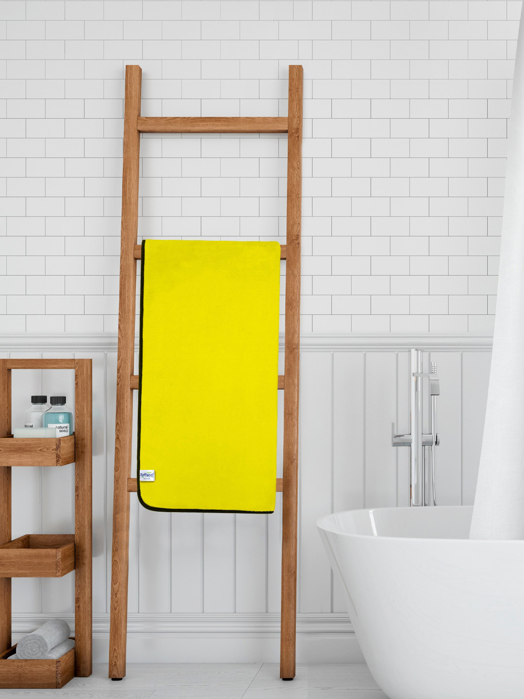 Softspun Microfiber Yellow 280 GSM Microfiber Highly Absorbent Bath Towel