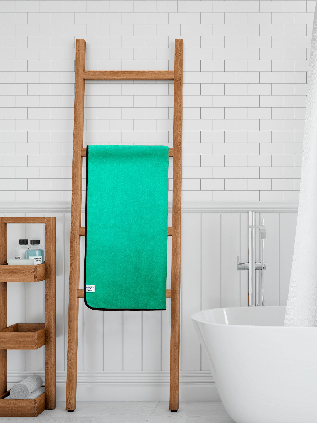Softspun Microfiber Green 280 GSM Highly Absorbent Bath Towel