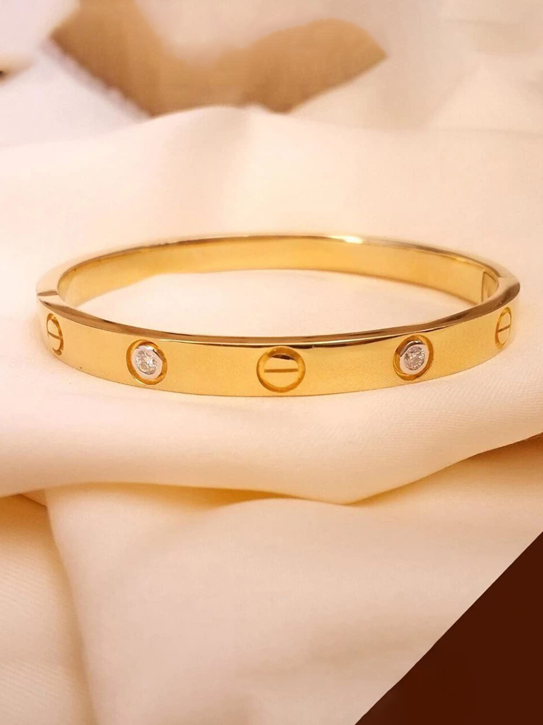 KRYSTALZ Gold-Plated Kada Bracelet