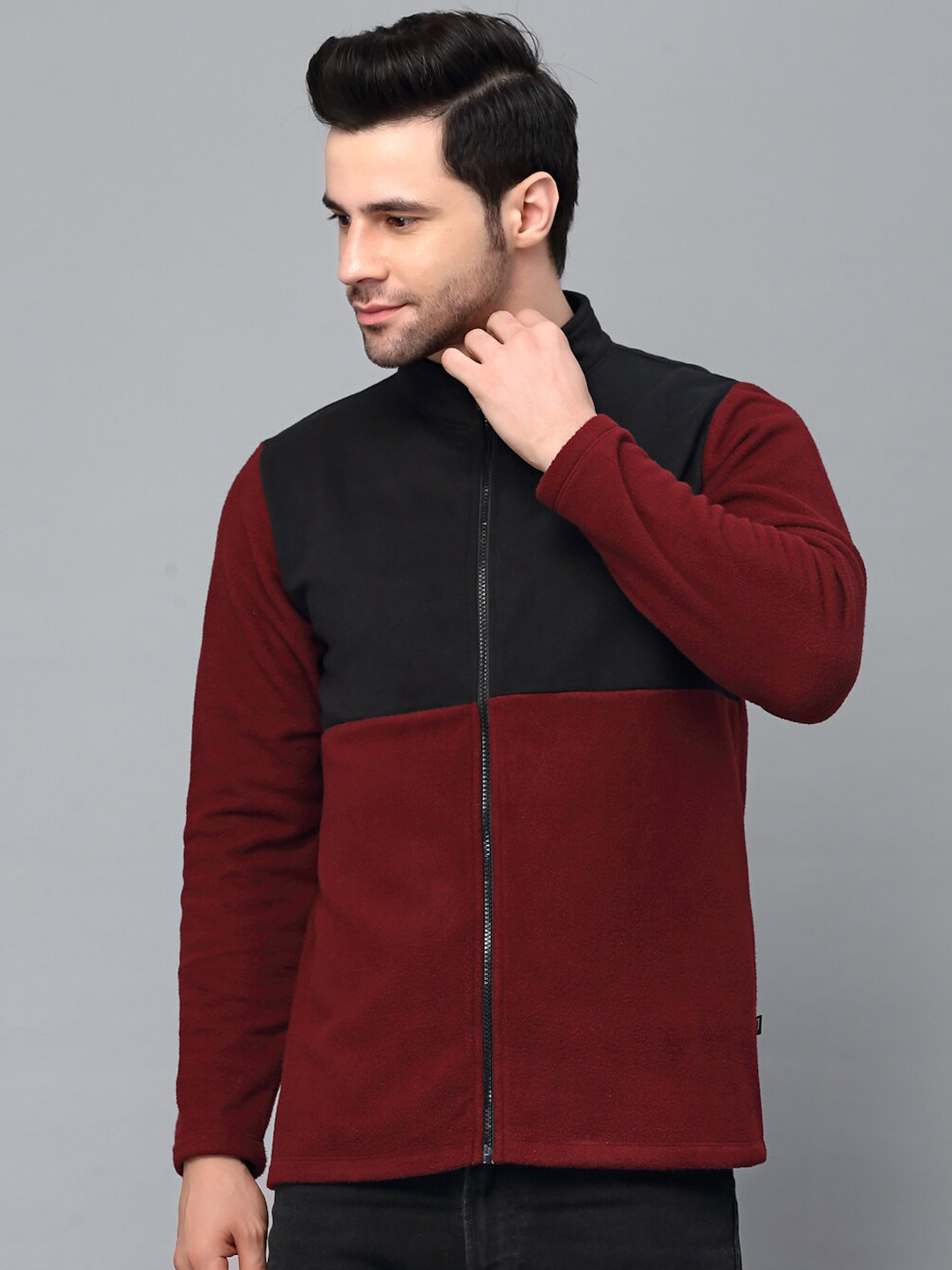 Rigo Colourblocked Mock Collar Sporty Jacket