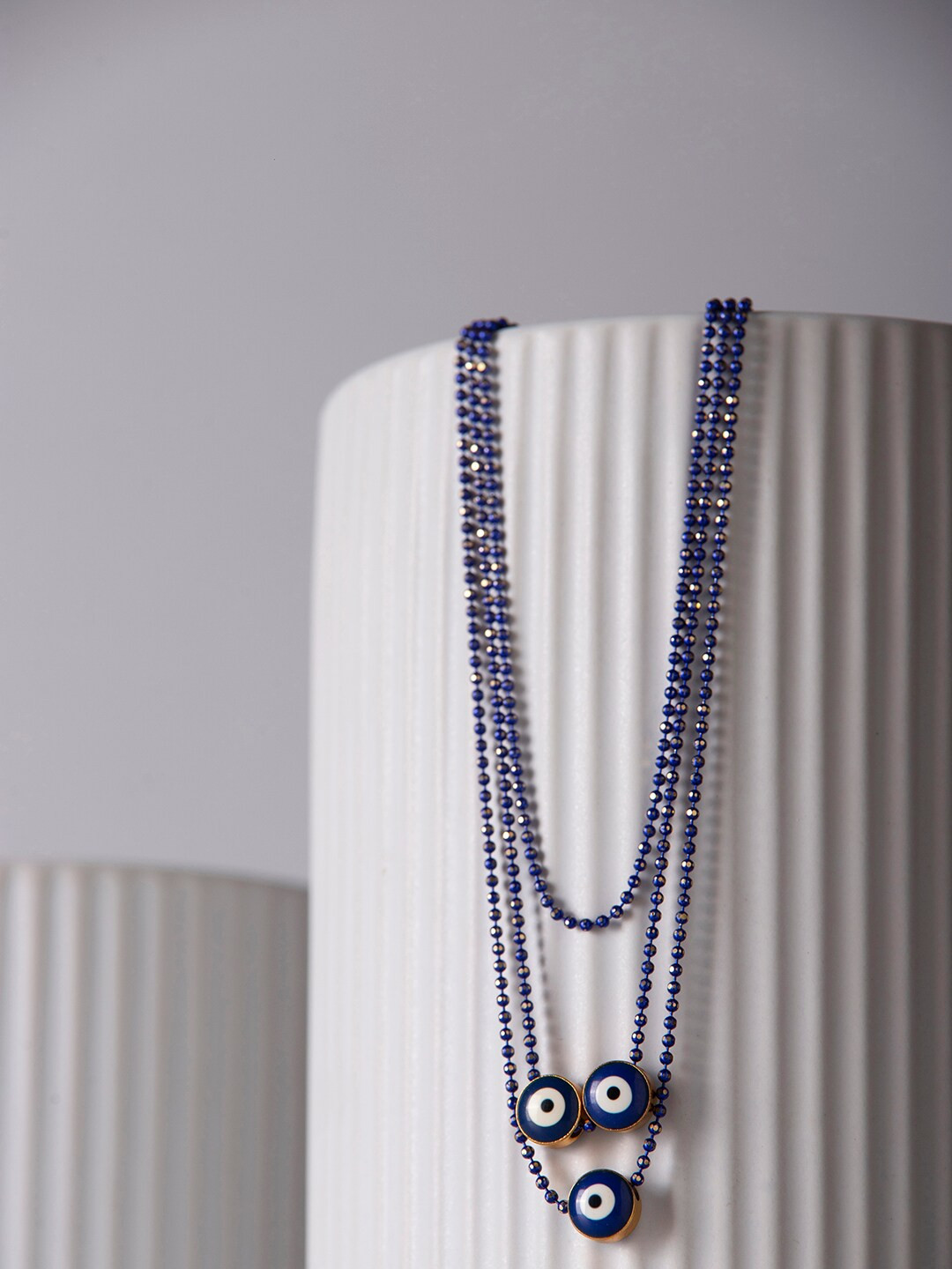 PRITA BY PRIYAASI Gold-Plated Triple Layered  Evil Eye Necklace