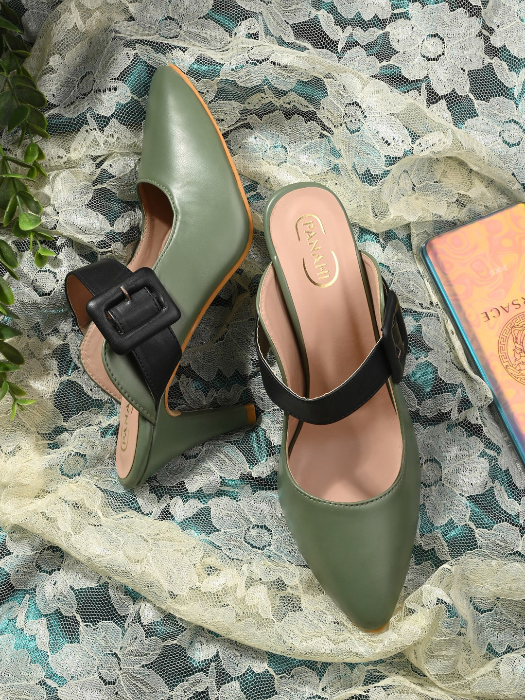 PANAHI Buckle Detailed Block Mules