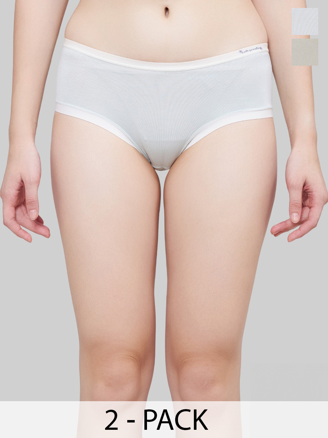 PLUMBURY Pack Of 2 Microfibre Ribbed Briefs