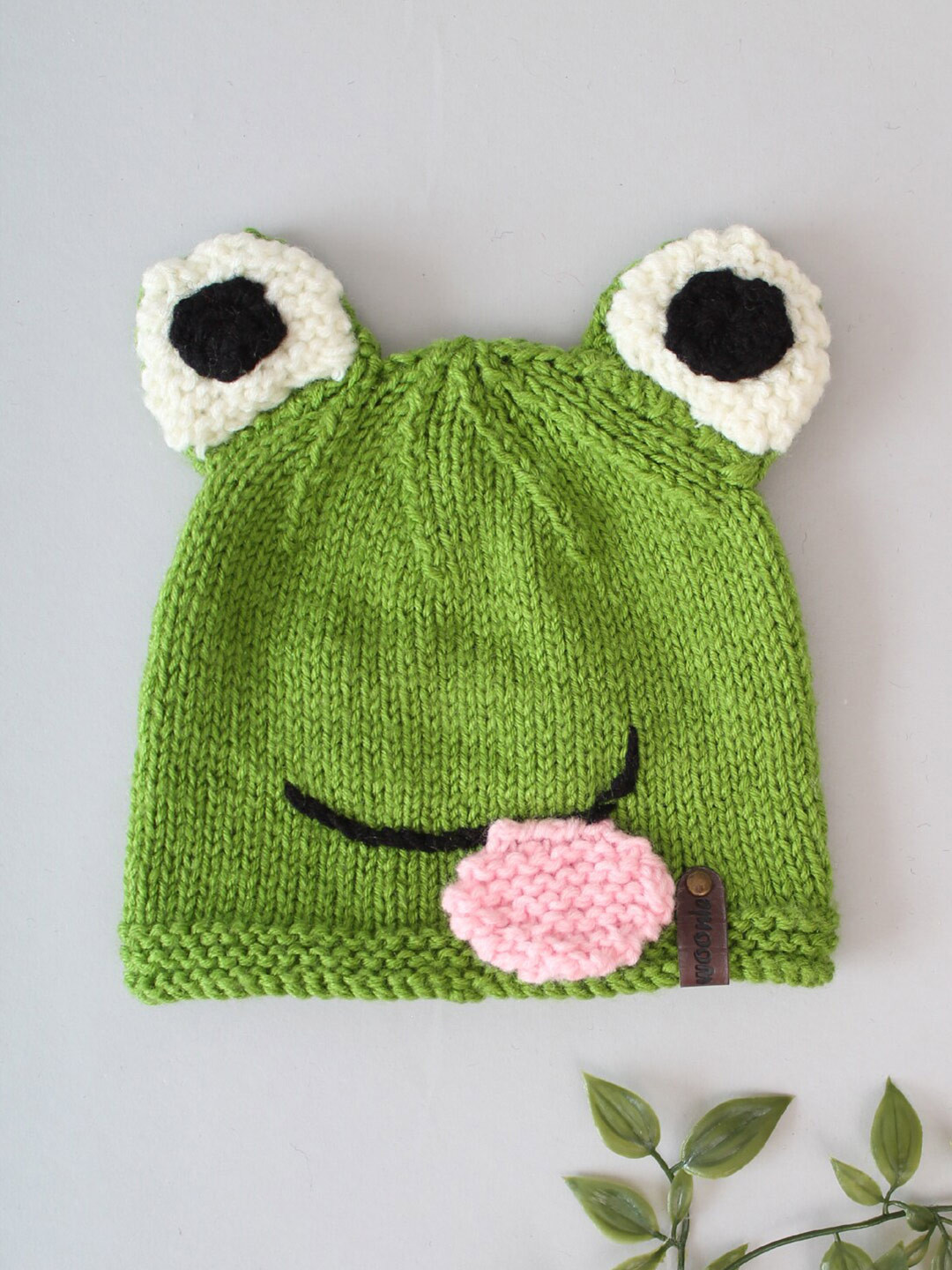 Woonie Infants Acrylic Frog Face Knitted Beanie