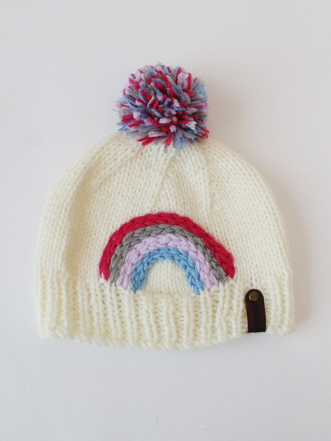 Woonie Infants Rainbow Design Self Design Acrylic Beanie
