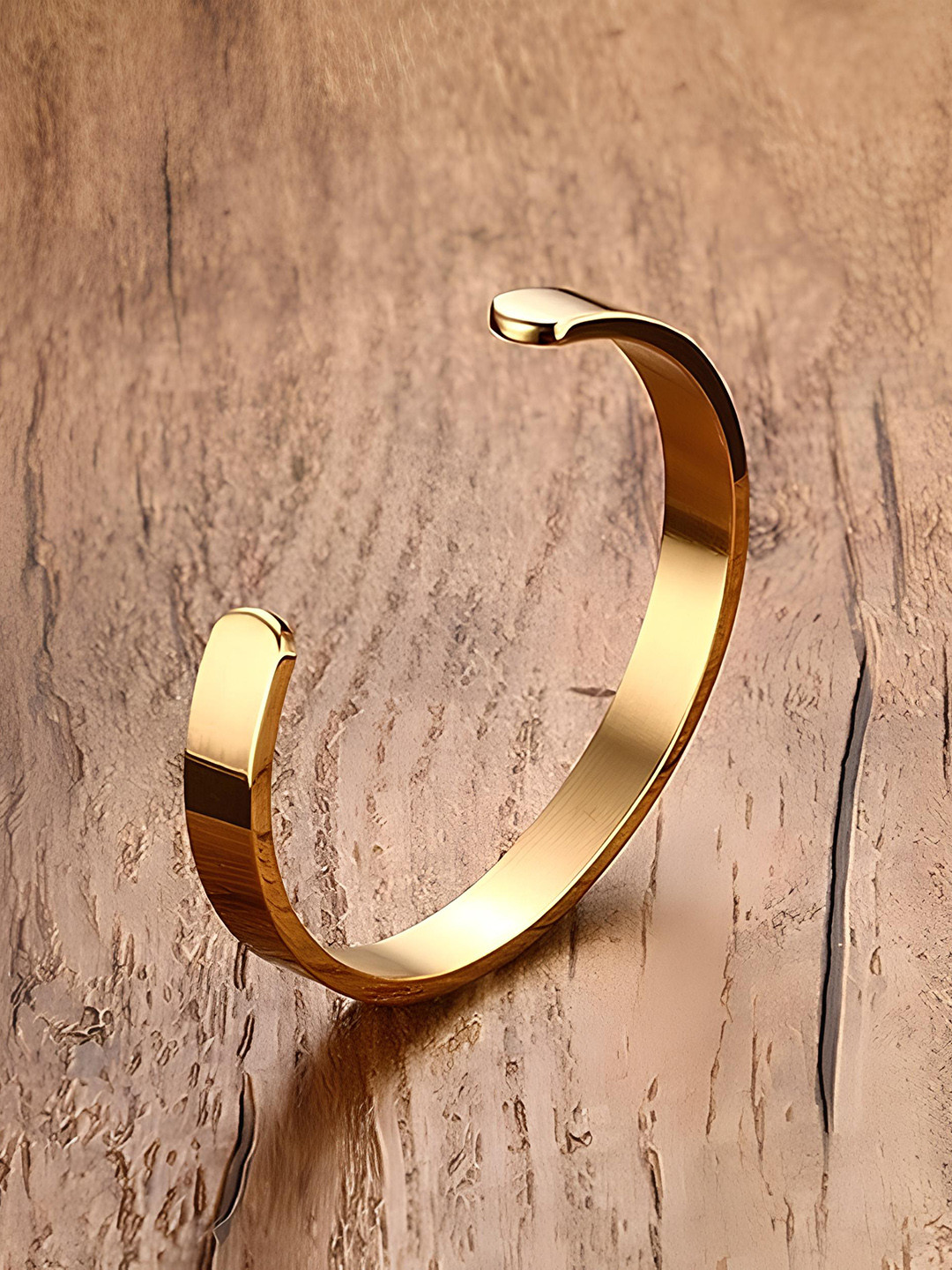 KARISHMA KREATIONS Unisex Se Of 3 Stainless Steel Gold Plated Kada Bracelet