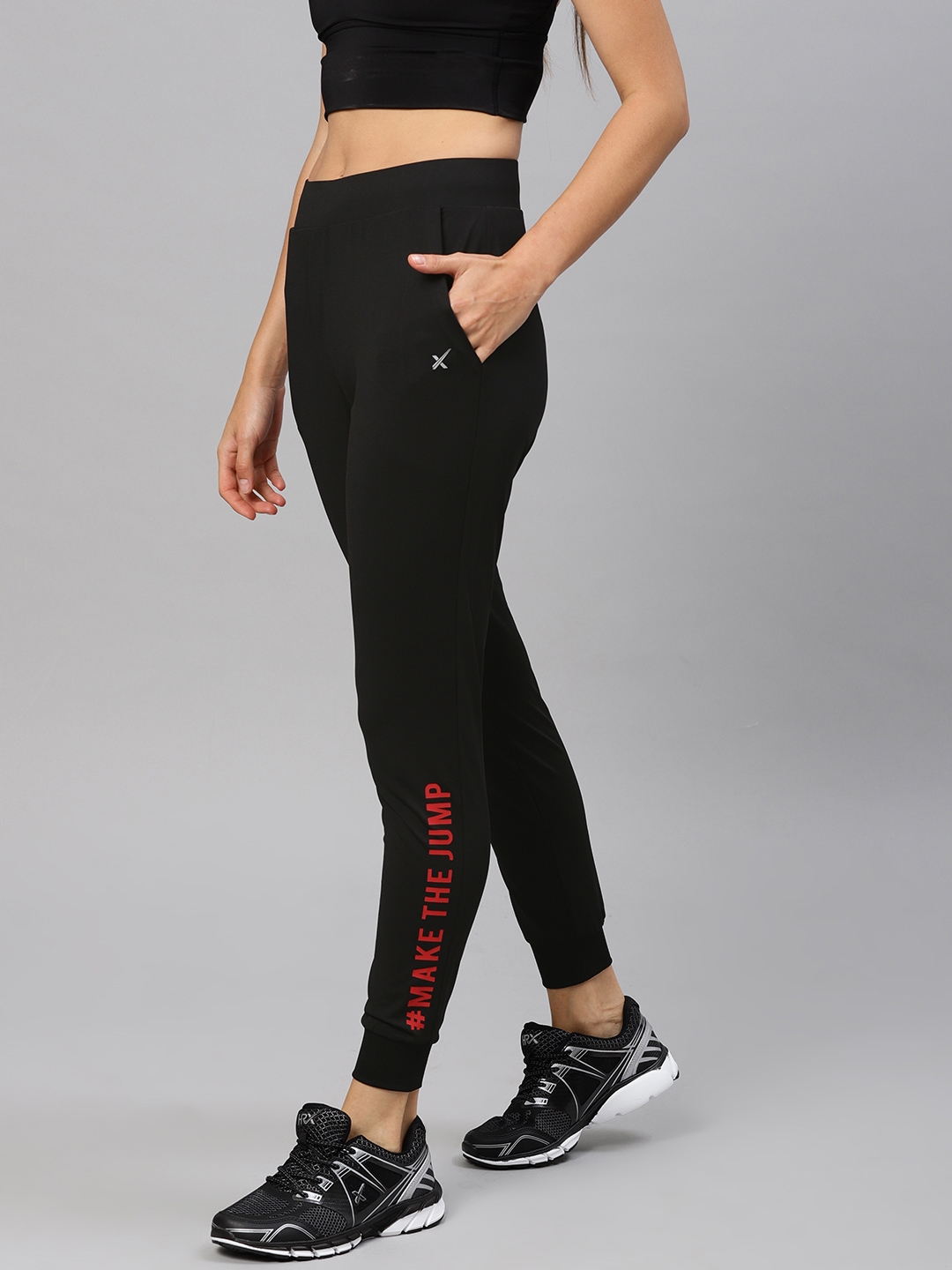 Buy HRX By Hrithik Roshan Women Black Solid Joggers - Track Pants for Women  18228316