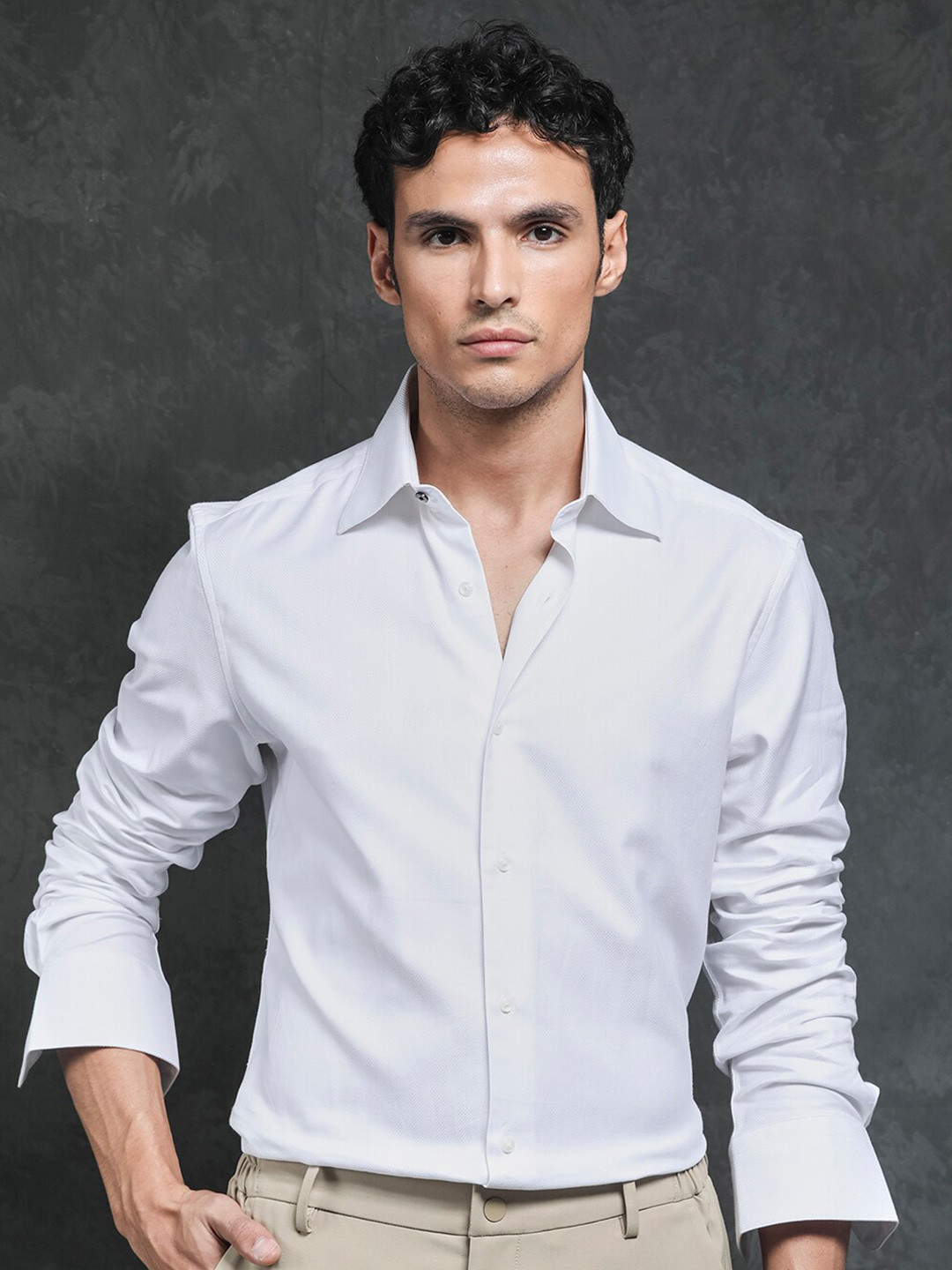 RARE RABBIT Men Ruther Slim Fit Cotton Shirt