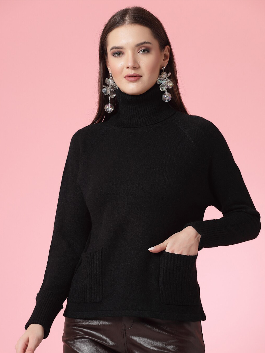 Mafadeny Ribbed Turtle Neck Pullover