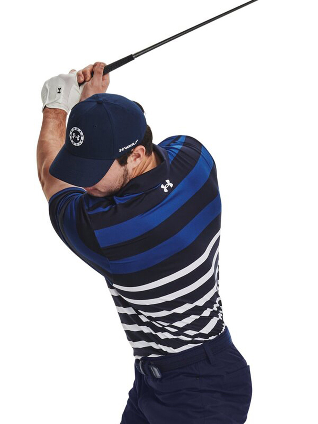 UNDER ARMOUR Men Playoff 3.0 Striped Polo Collar T-Shirt