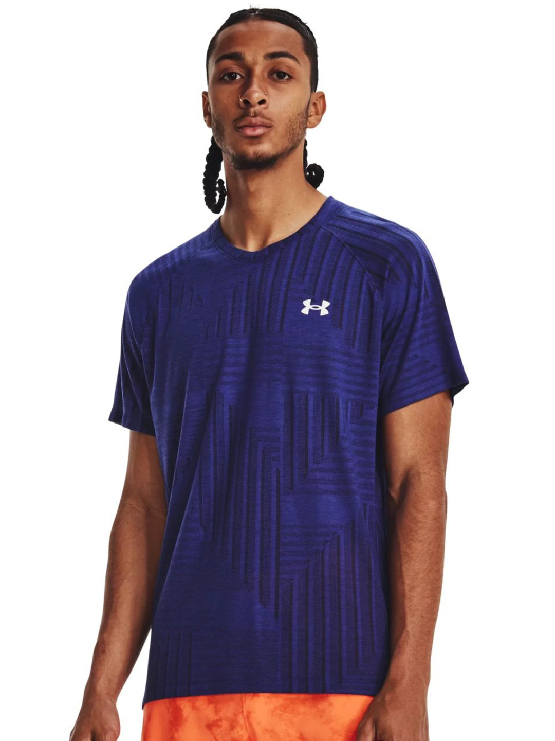 UNDER ARMOUR Streaker Deco Diamond Printed Short Sleeves Slim-Fit T-Shirt