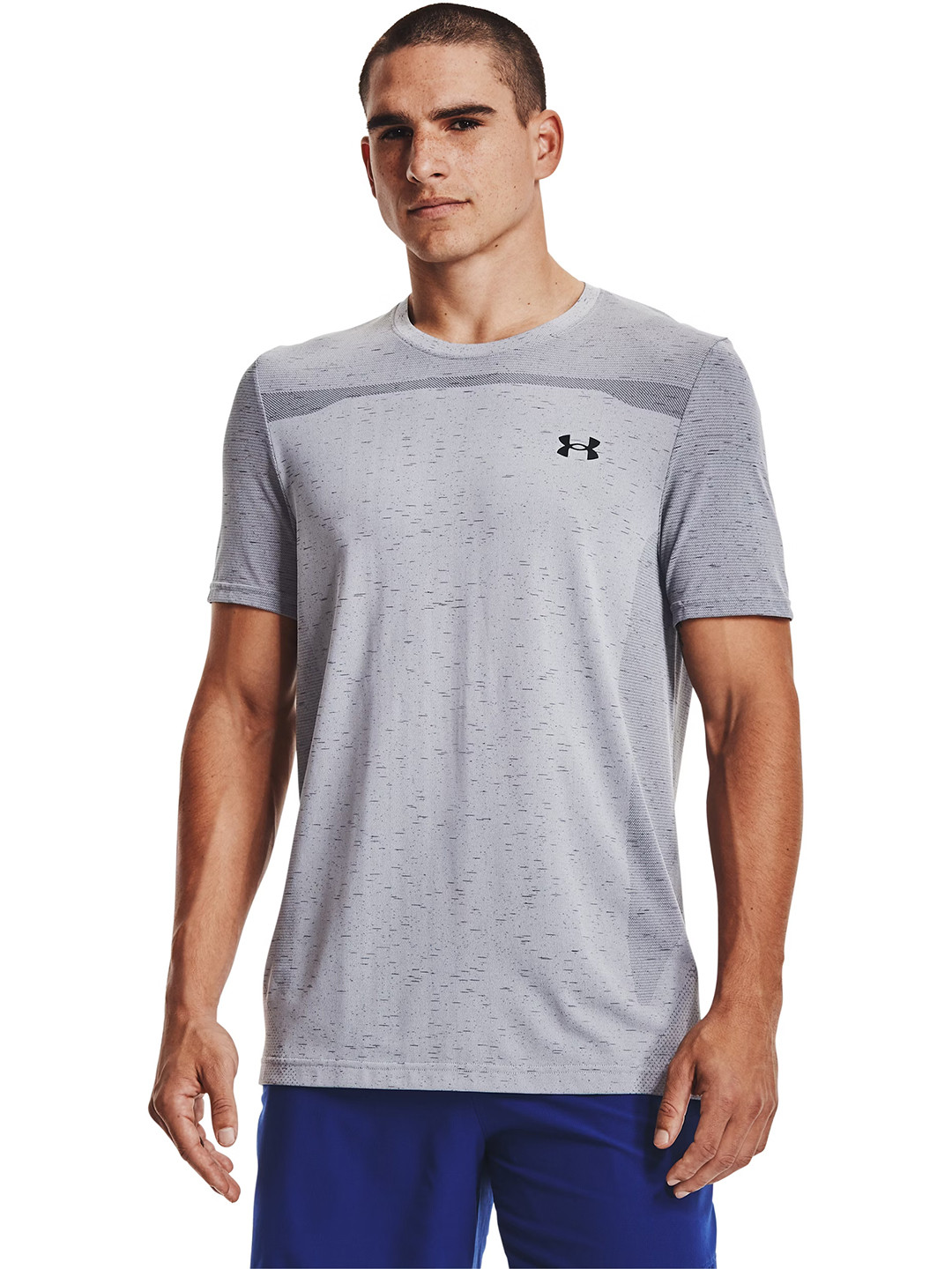 UNDER ARMOUR Abstract Printed Slim-Fit Mesh Inserts Rapid-Dry Sports T-Shirt