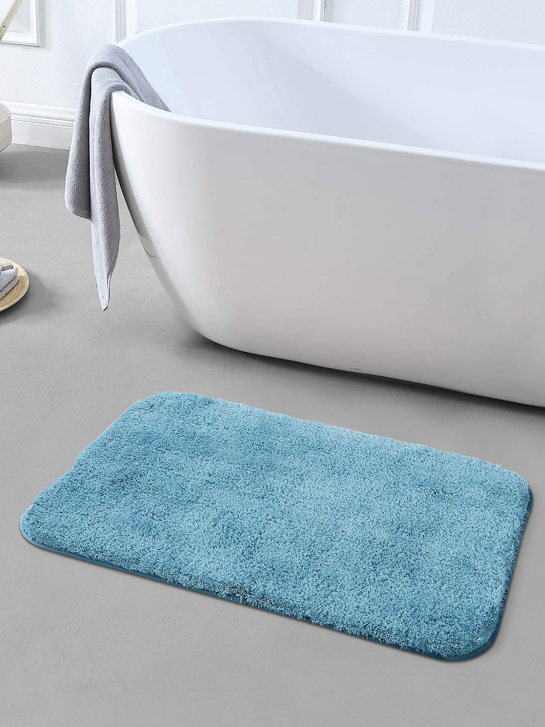 OBSESSIONS Blue 2300 GSM Anti-Skid Bath Rug