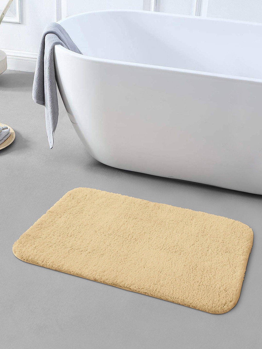OBSESSIONS Mustard Yellow 2300 GSM Anti-Skid Bath Rug