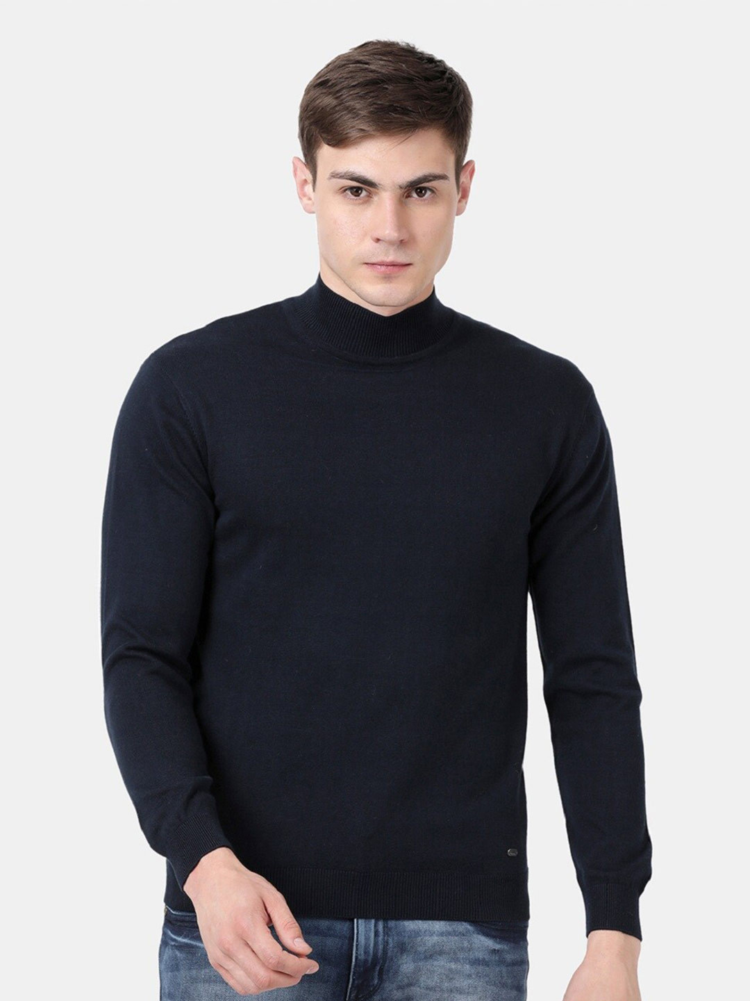 t-base Turtle Neck Long Sleeves Cotton Modal Pullover Sweater