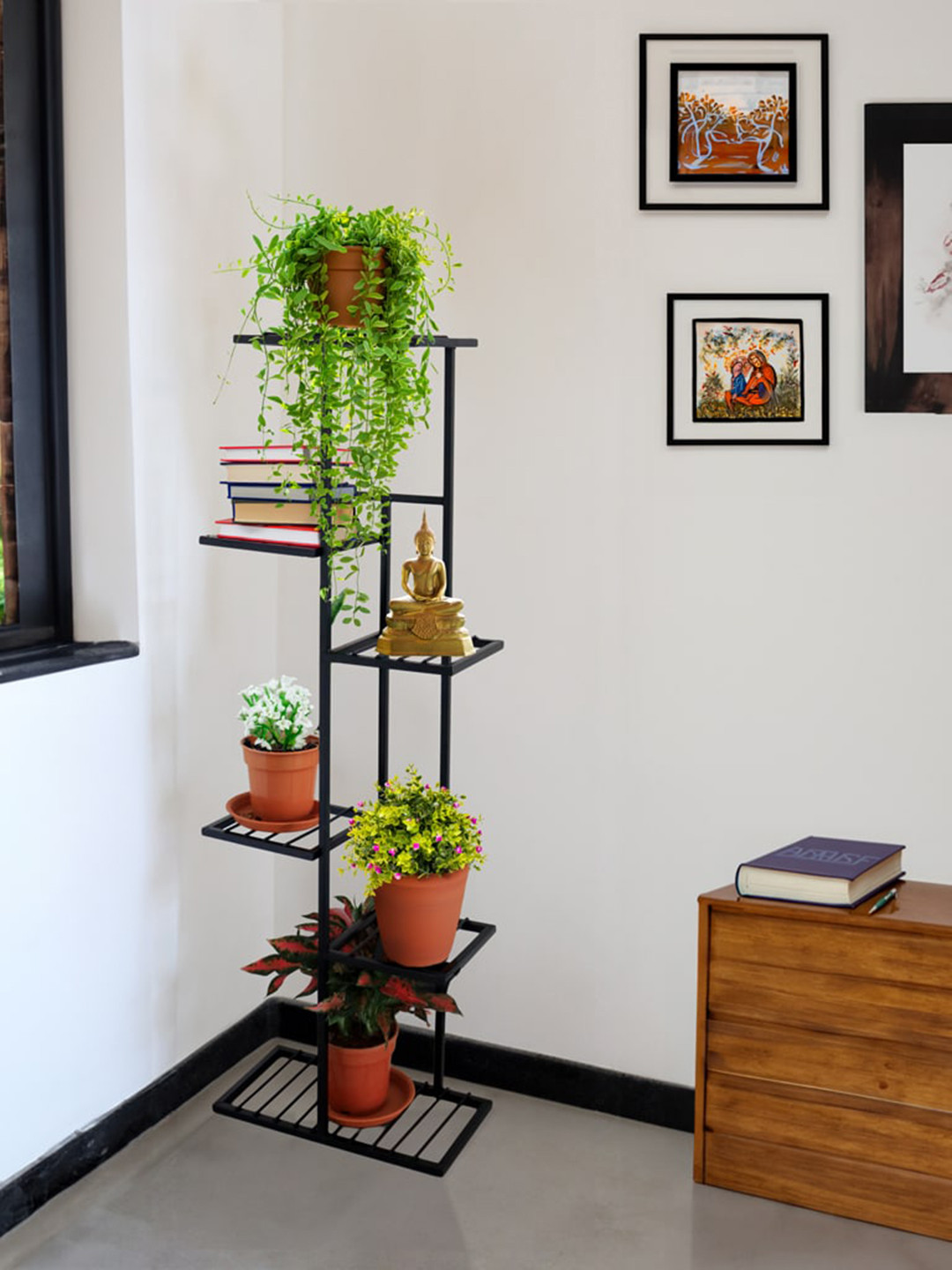 TRUSTBASKET Black Vertical Garnet Plants Stand