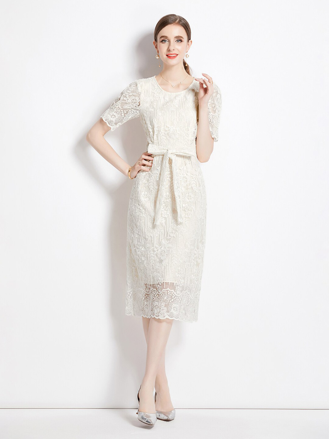 JC Collection Self Designed A-Line Midi Dress