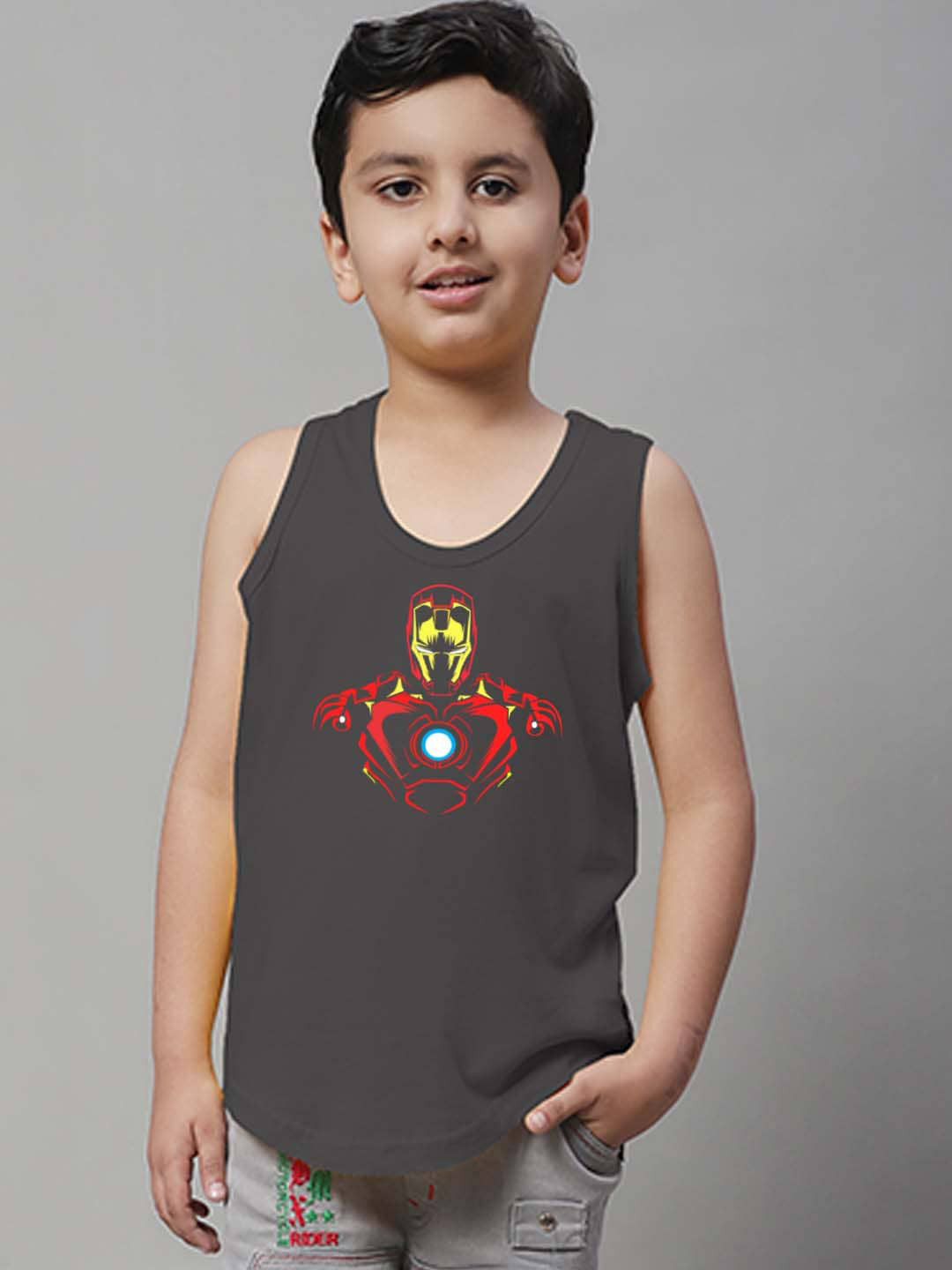 Friskers Boys Ironman Printed Pure Cotton Innerwear Vests KDC479-41-2-3Y