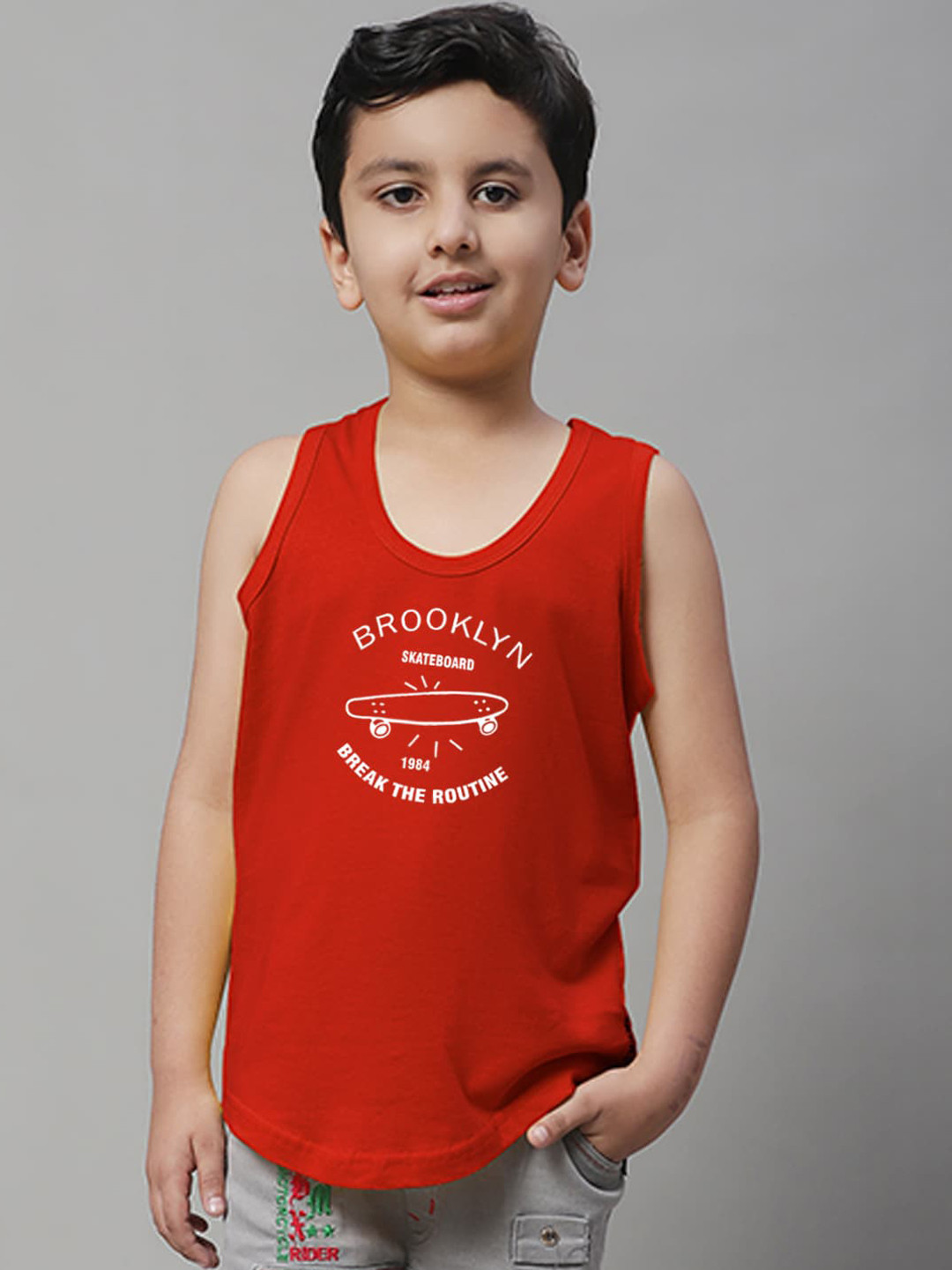 Friskers Boys Typography Printed Reflective Pure Cotton Innerwear Vests KDC451-03-2-3Y