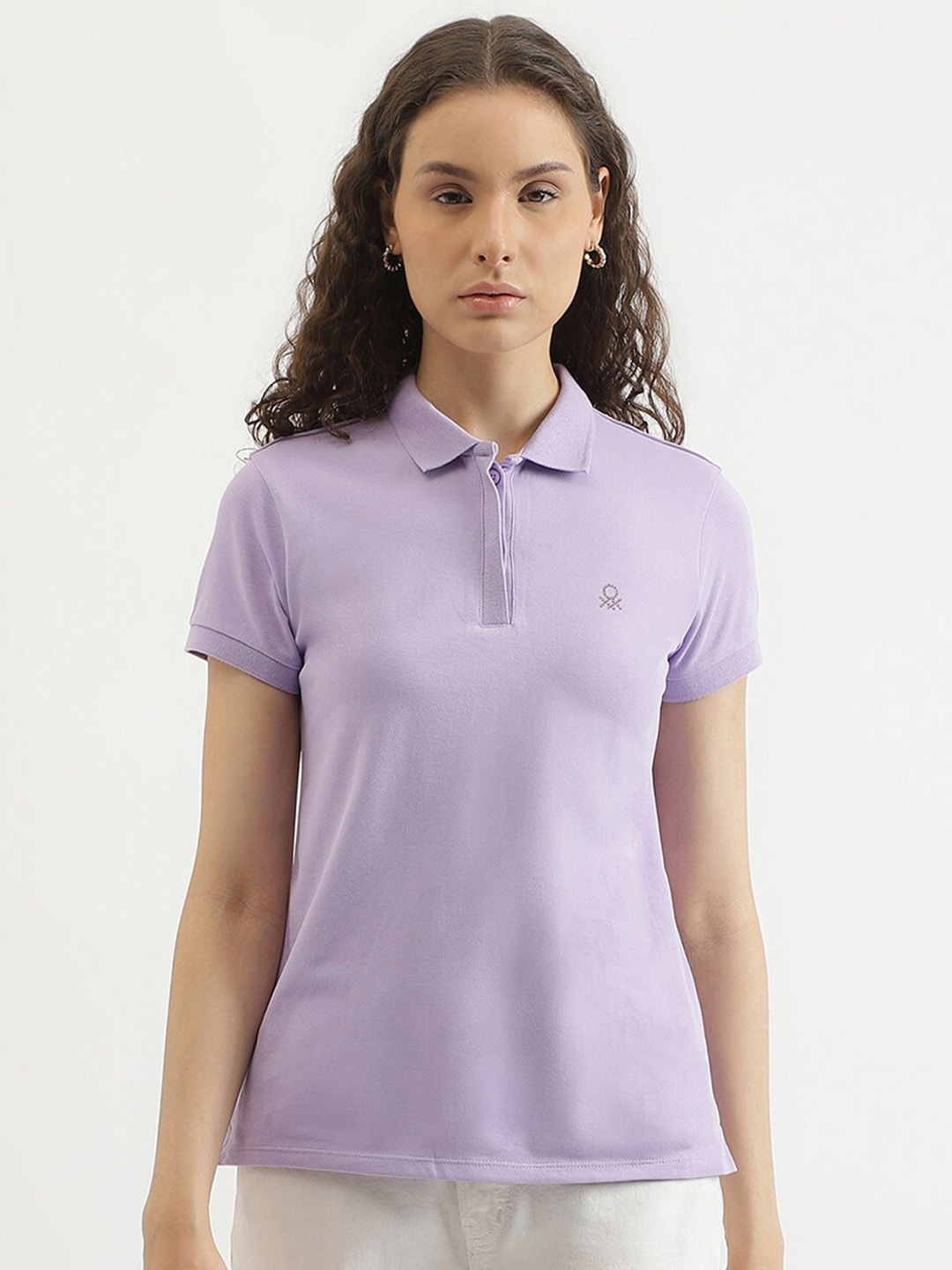 Buy United Colors of Benetton Polo Collar Short Sleeves T shirt Tshirts for Women 25215030 Myntra
