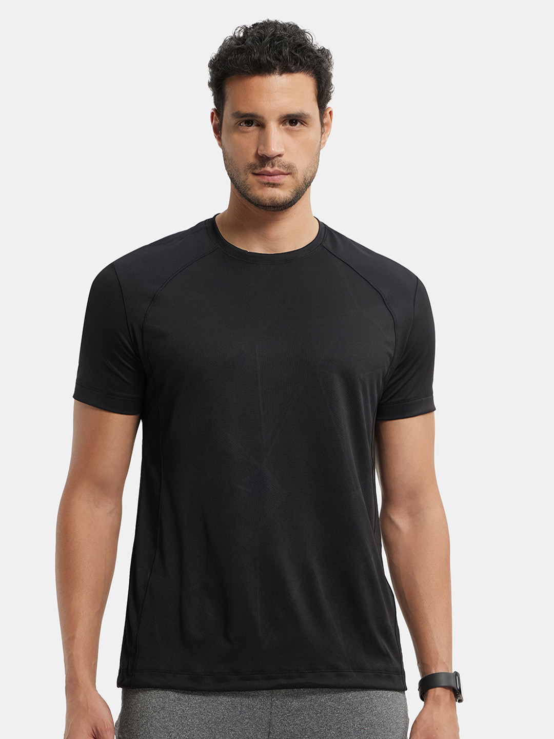 Jockey Microfiber Round Neck Half Sleeve Active Wear Tshirt with Breathable Mesh - MV15