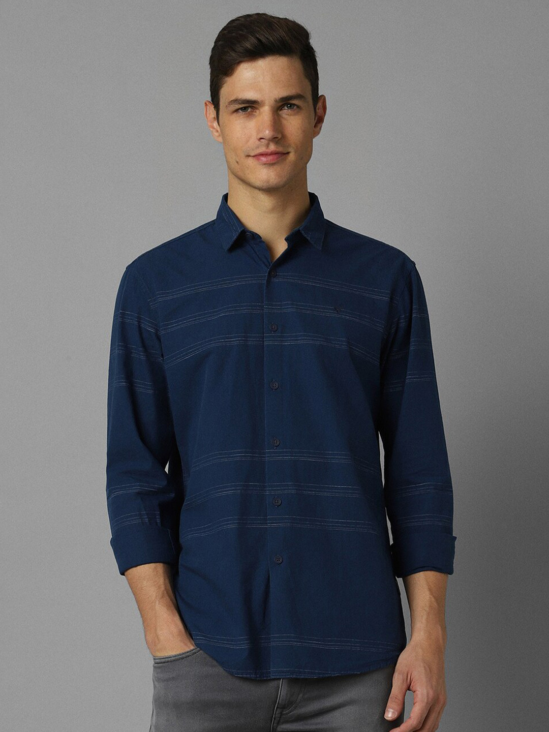 Allen Solly Horizontal Striped Opaque Pure Cotton Casual Shirt