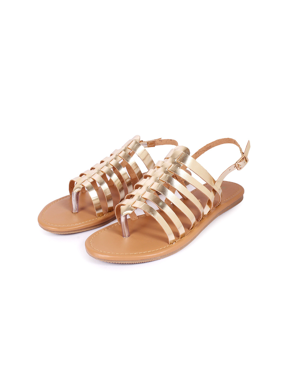 WZAYA Open Toe Flat With Backstrap