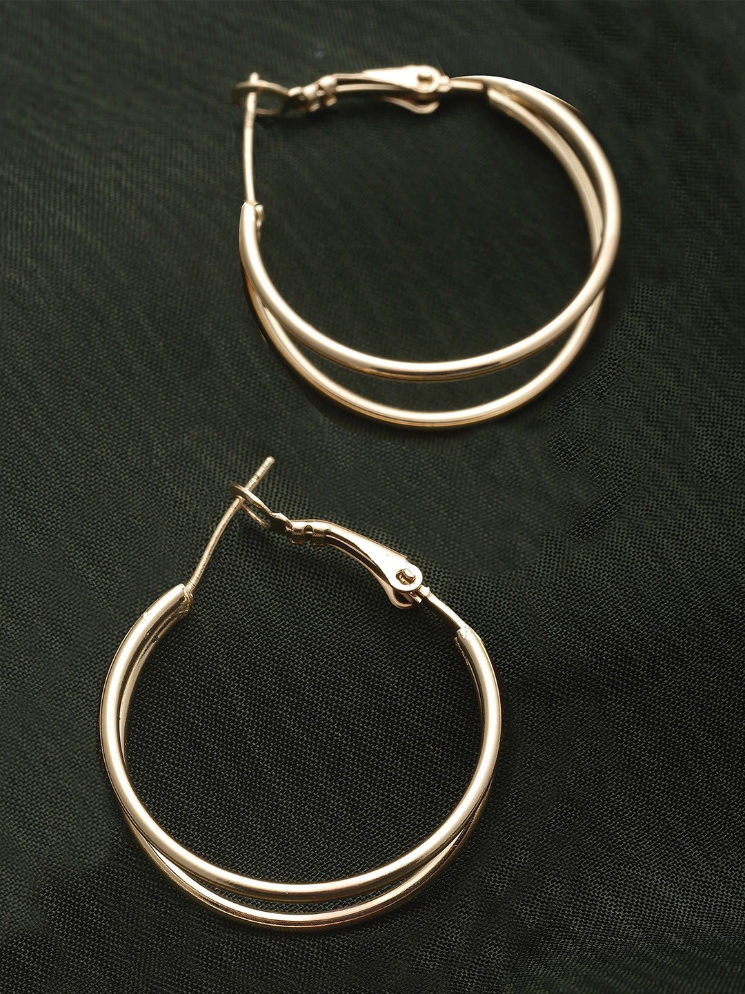 Bohey by KARATCART Gold-Plated Circular Hoop Earrings
