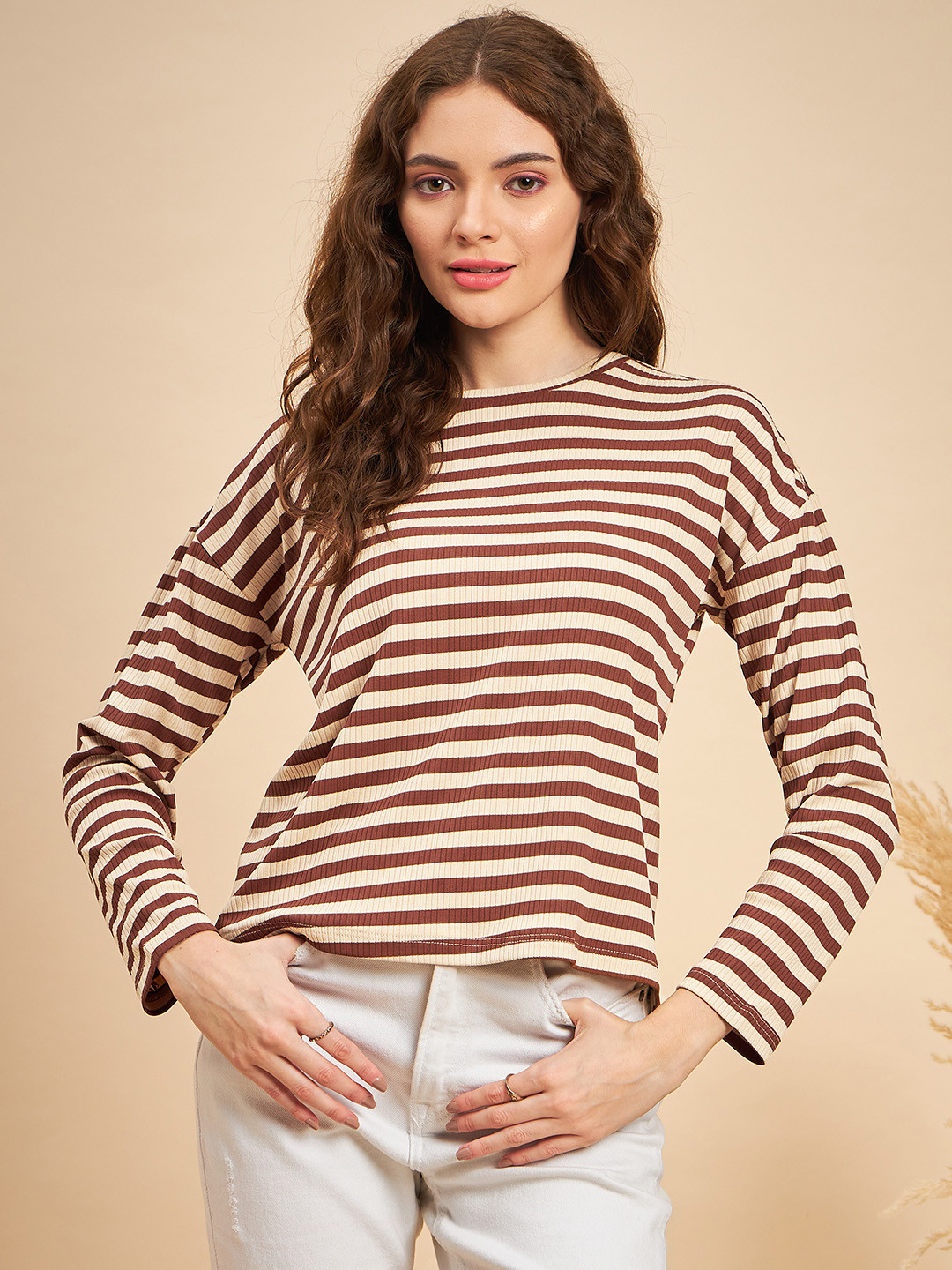 MINT STREET Striped Pullover Sweatshirt