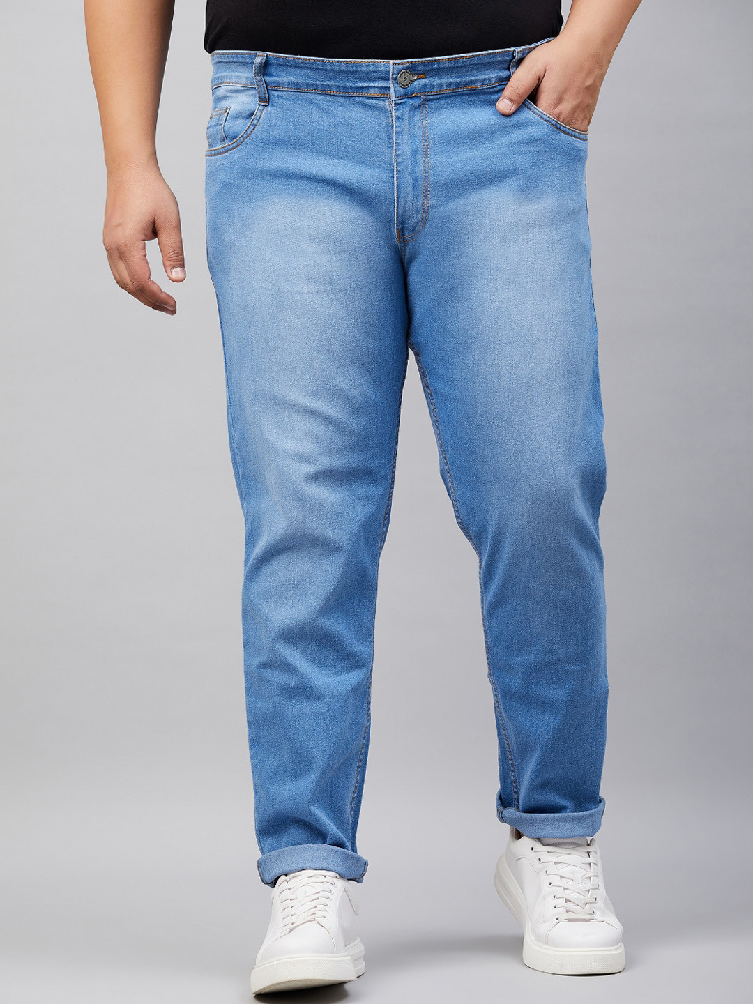 STUDIO NEXX Men Mid-Rise Clean Look Light Fade Stretchable Jeans