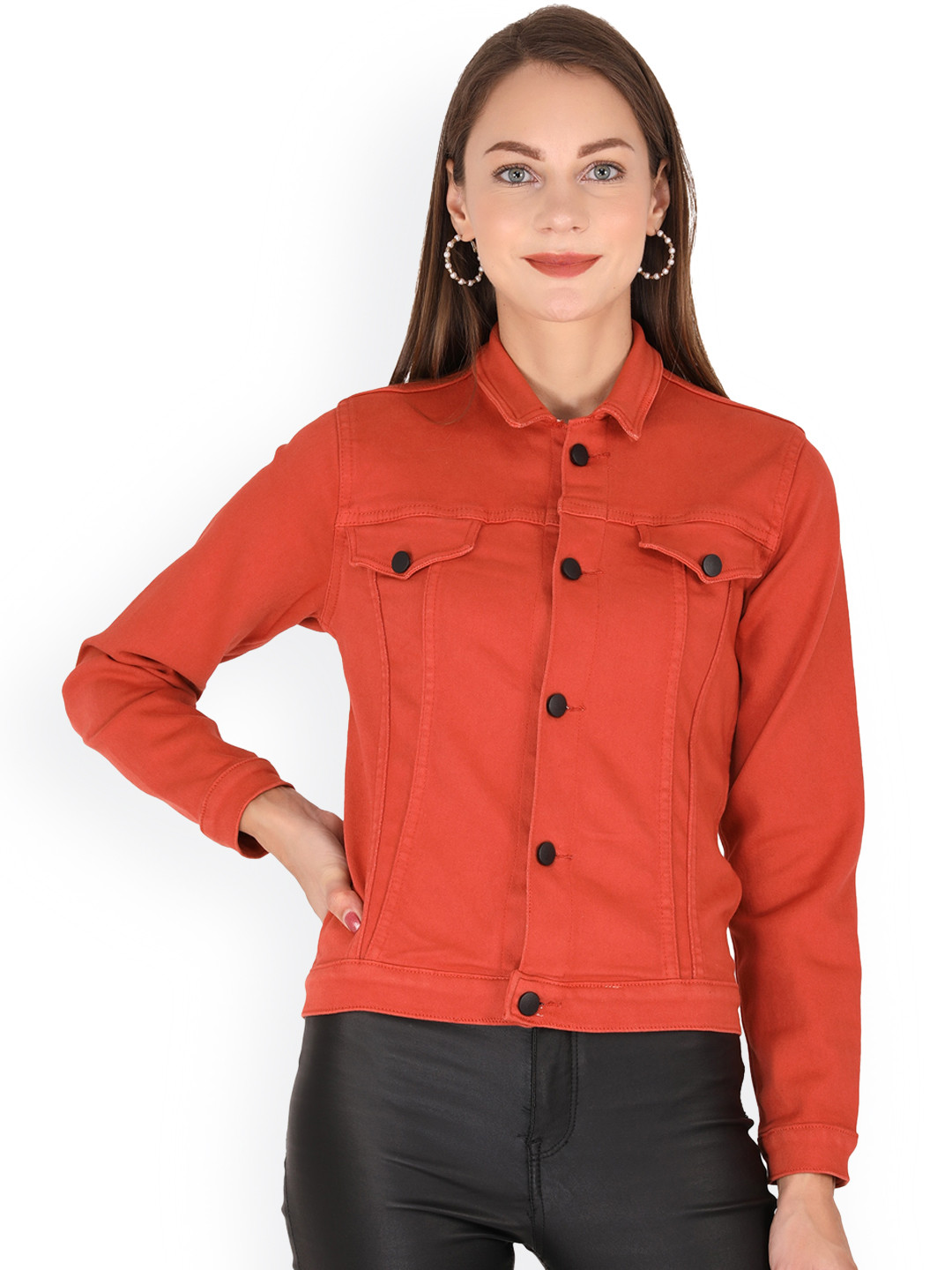 MM-21 Spread Collar Long Sleeves Lightweight Denim Jacket