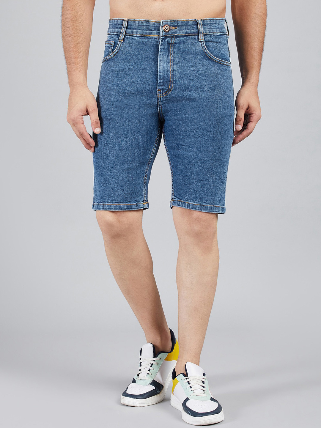 STUDIO NEXX Men Washed Denim Shorts