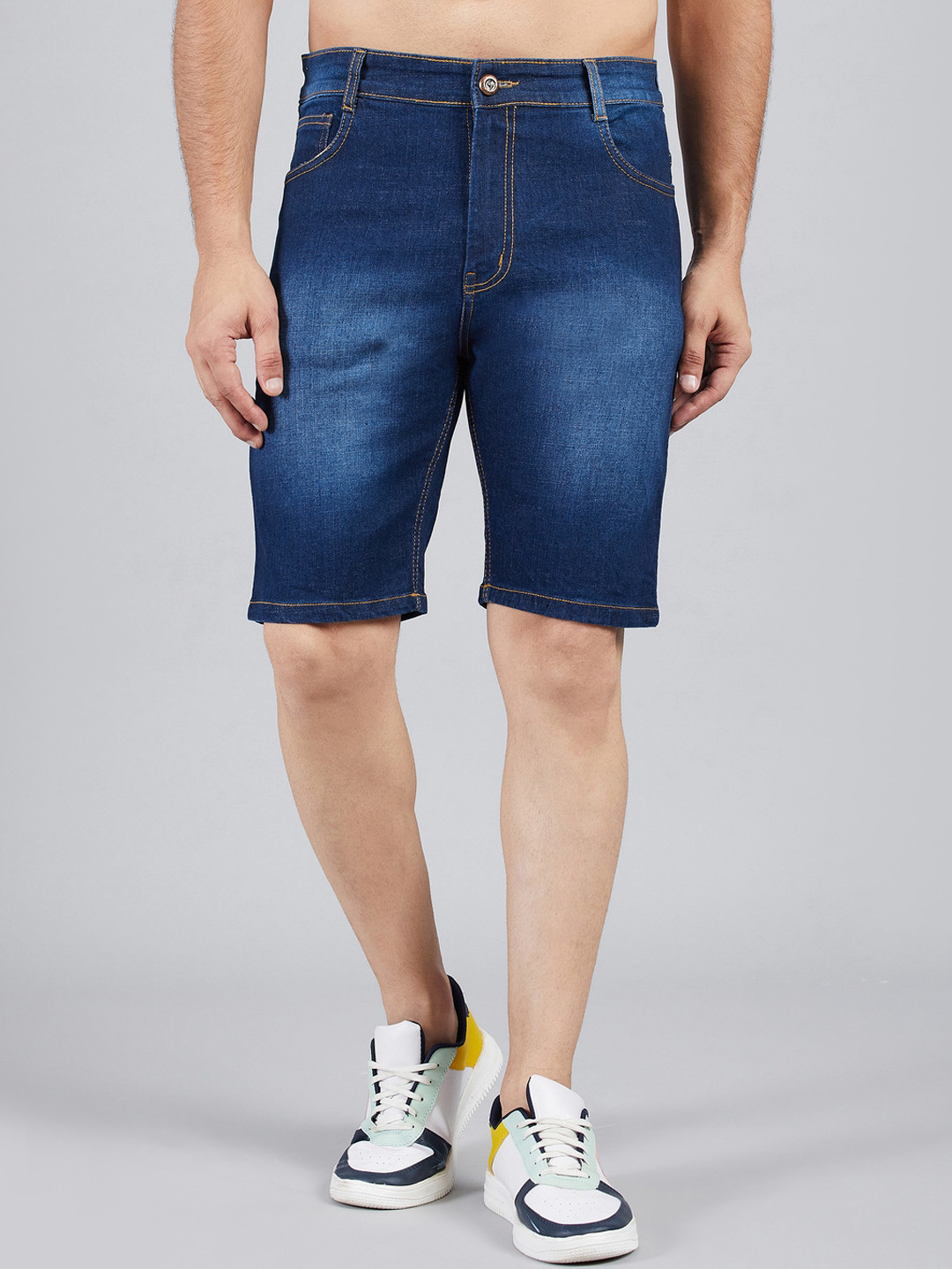 STUDIO NEXX Men Washed Denim Shorts