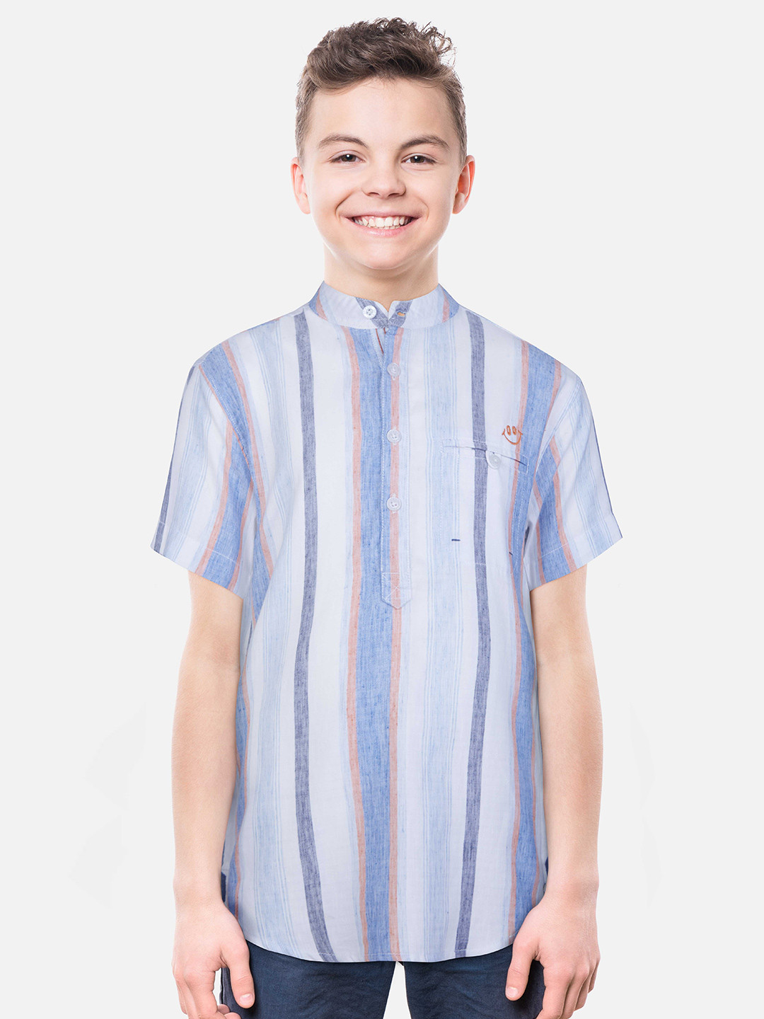Gini and Jony Boys Multi Stripes Cotton Casual Shirt