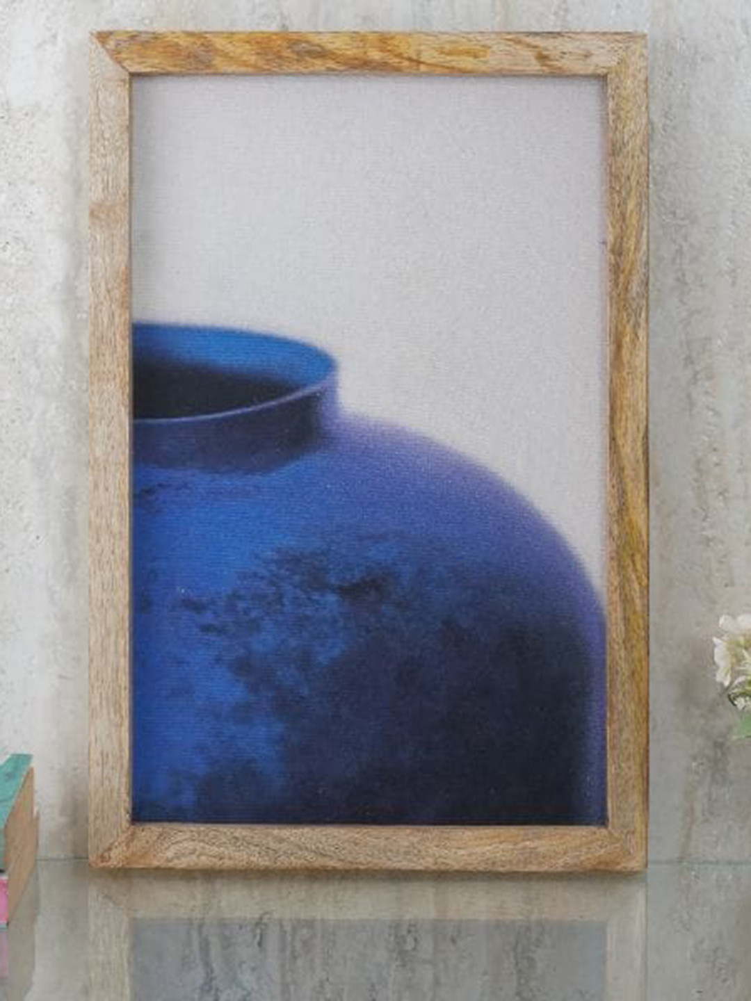 The Decor Mart White & Blue Vase Painting Wall Art