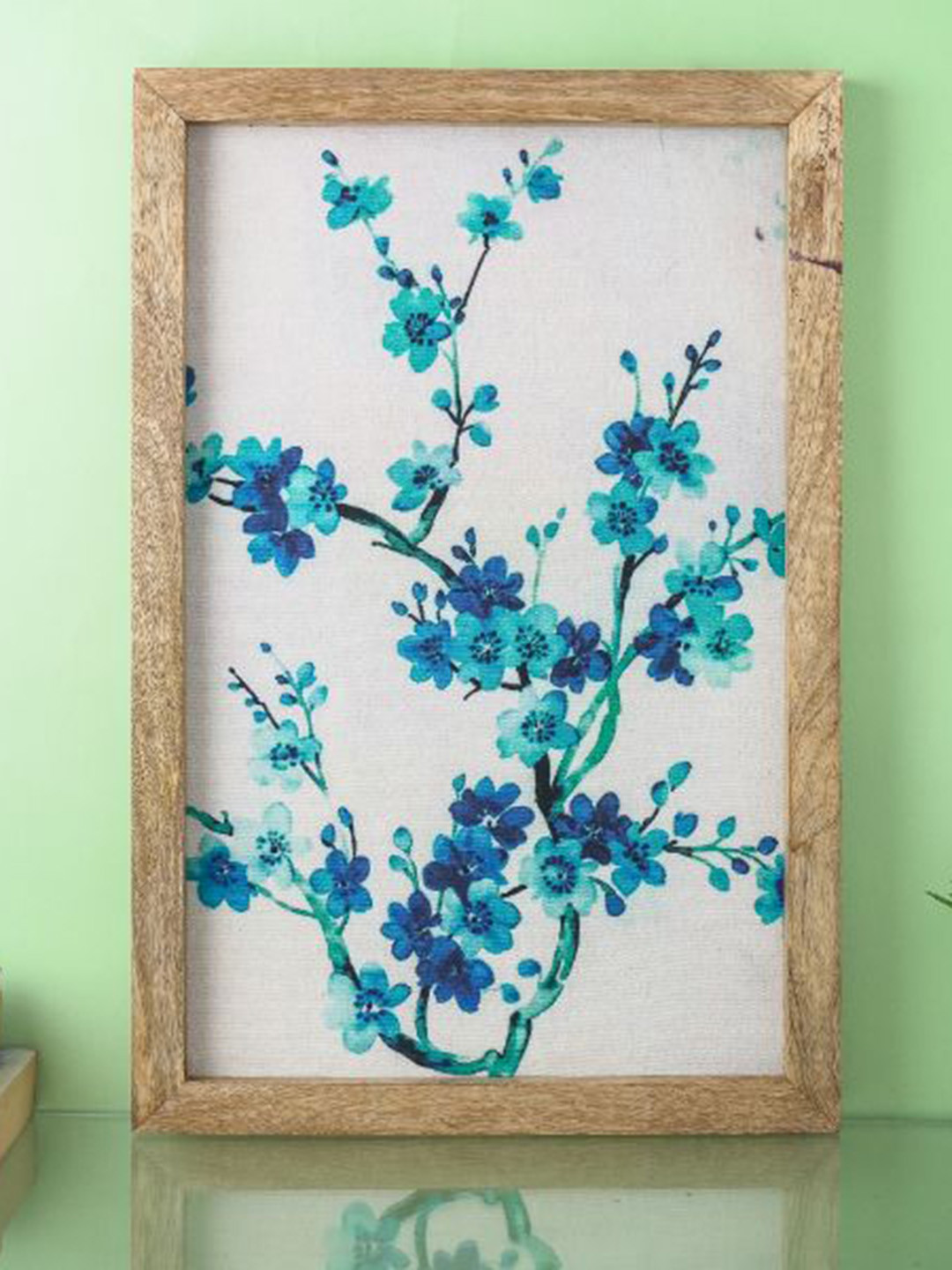 The Decor Mart White & Blue Blossoms Canvas Wall Art