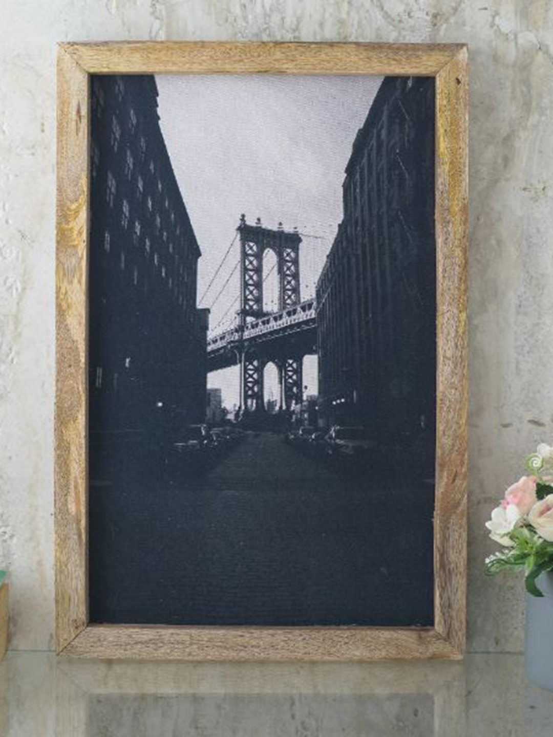 The Decor Mart White & Black Brooklyn Bridge Wall Art