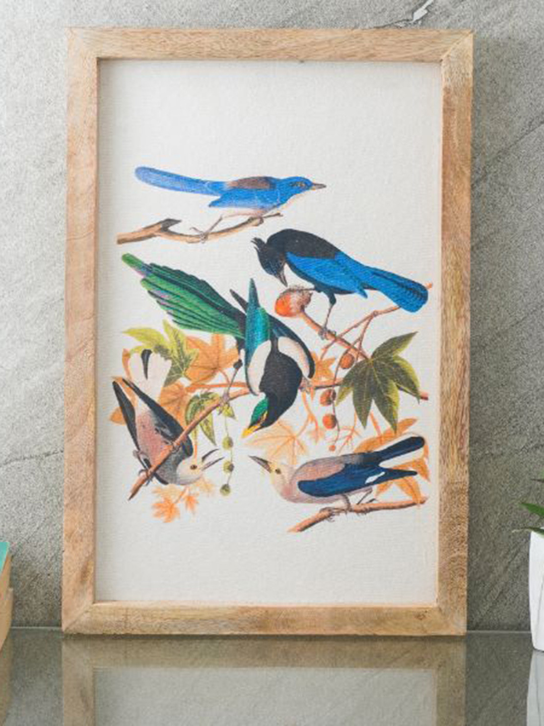 The Decor Mart White & Blue Chirping Birds Wall Art