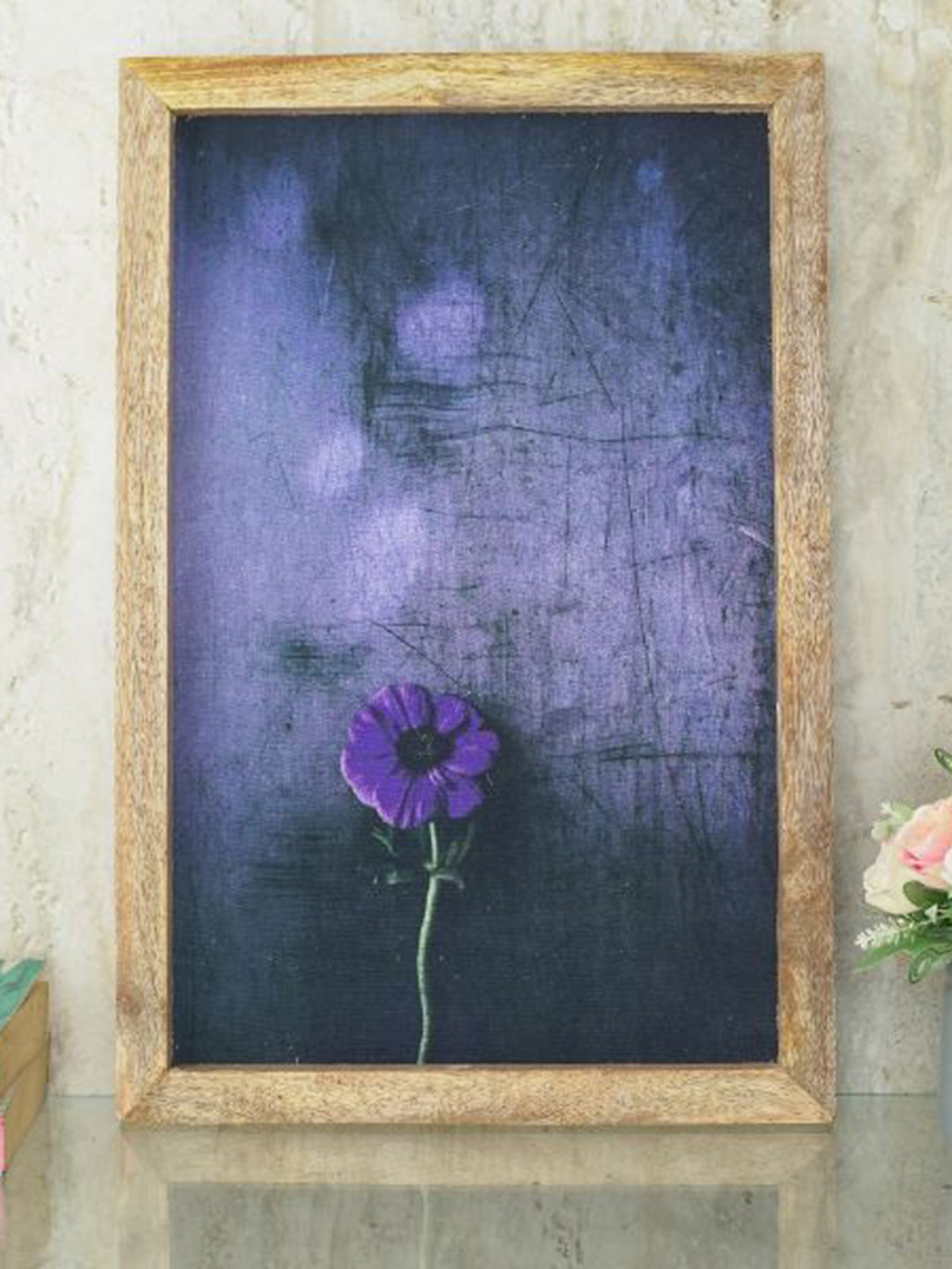 The Decor Mart Blue & Beige Spring Dream Canvas Painting Framed Wall Art