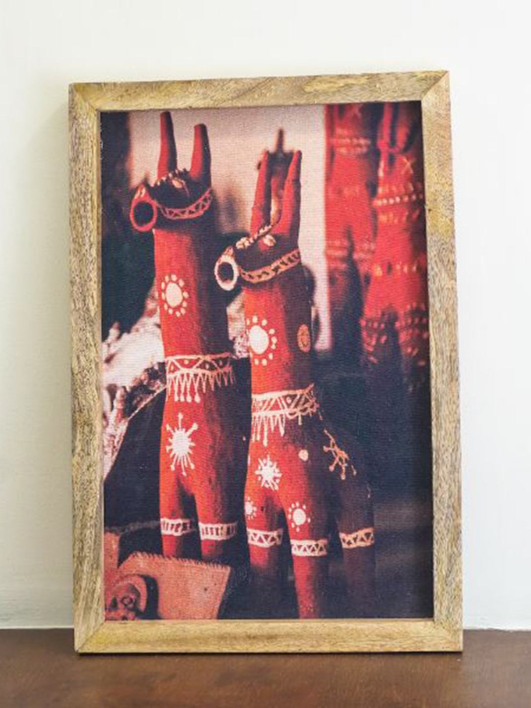 The Decor Mart Red Bakura Horse Canvas Framed Wall Art