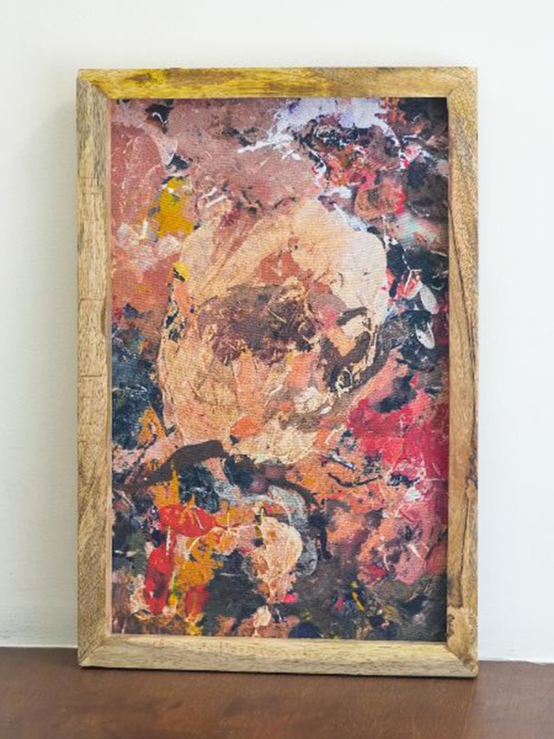 The Decor Mart Beige & Red Colorpop Canvas Painting Framed Wall Art