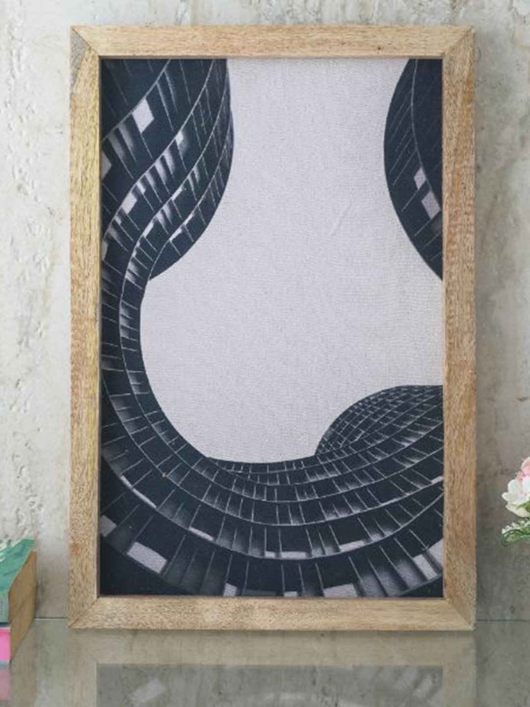 The Decor Mart Black & Grey Mordern Building Canvas Painting Framed Wall Art