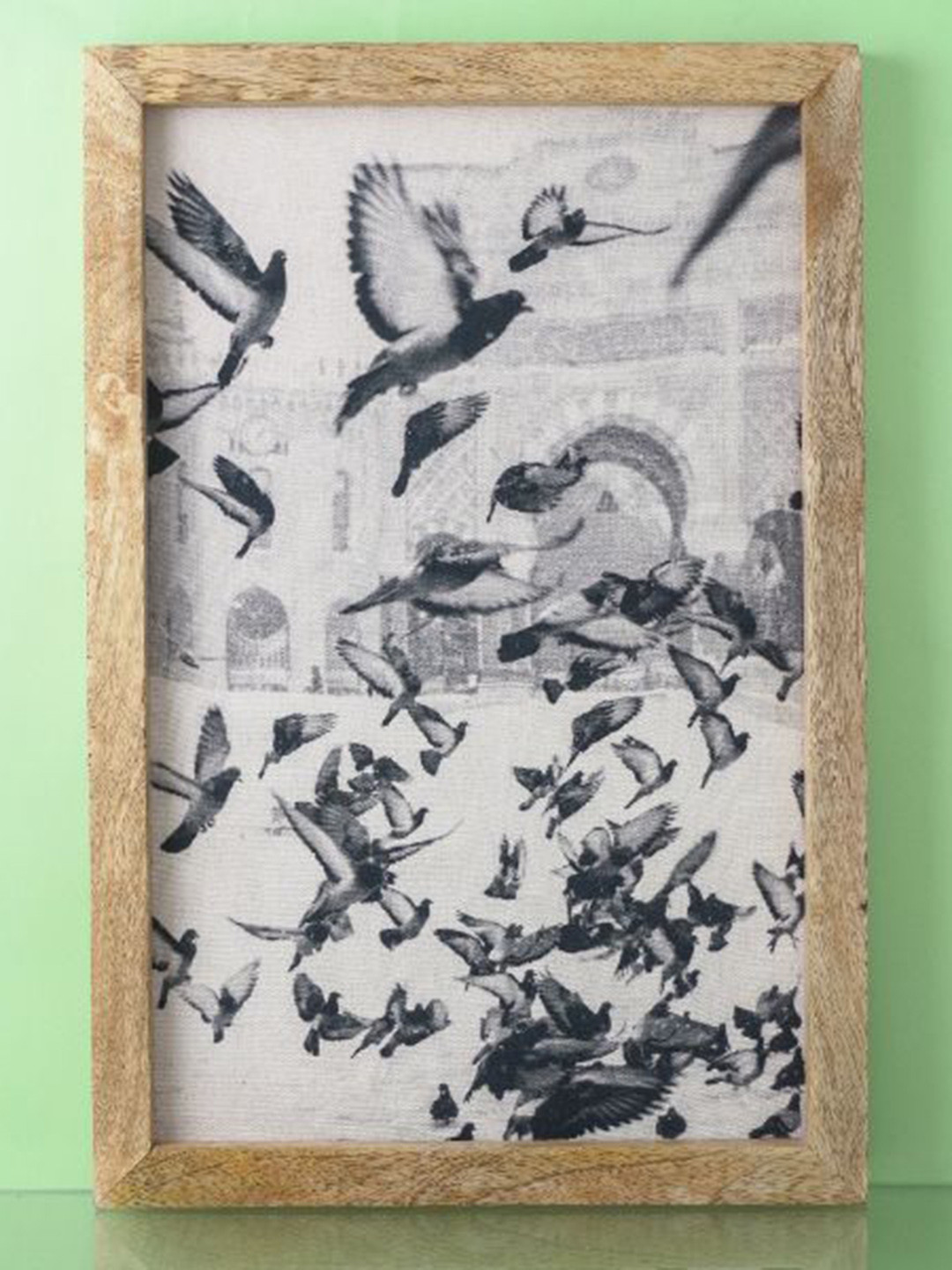The Decor Mart White & Black Flying Birds Canvas Painting Framed Wall Art