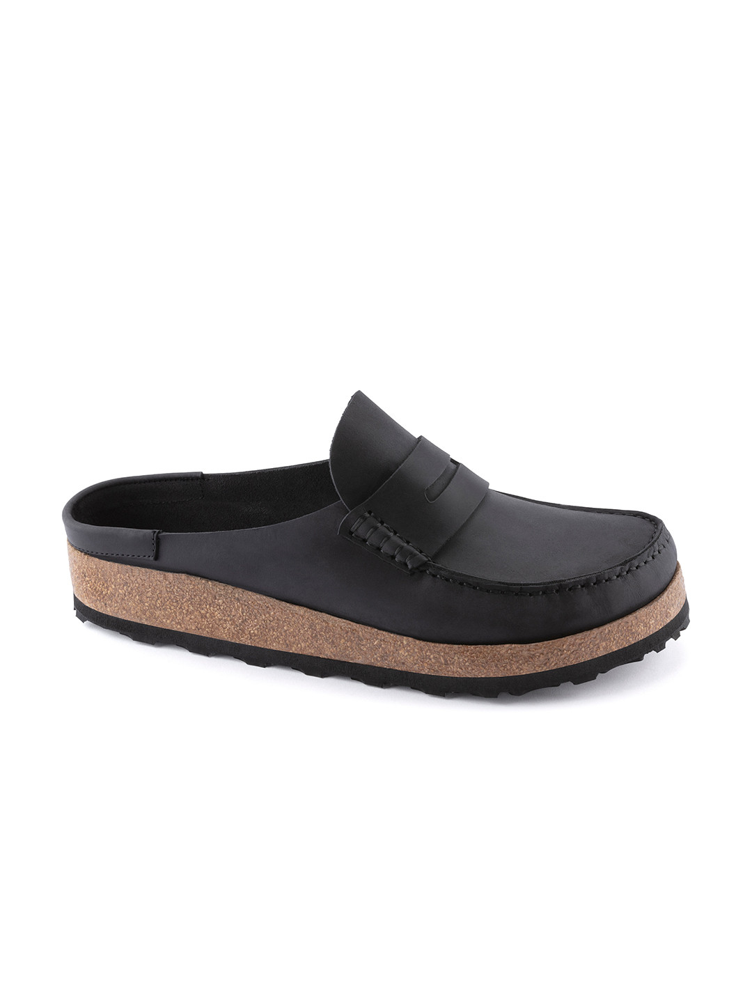Birkenstock Naples Black Regular Width Oiled Leather Low Shoes