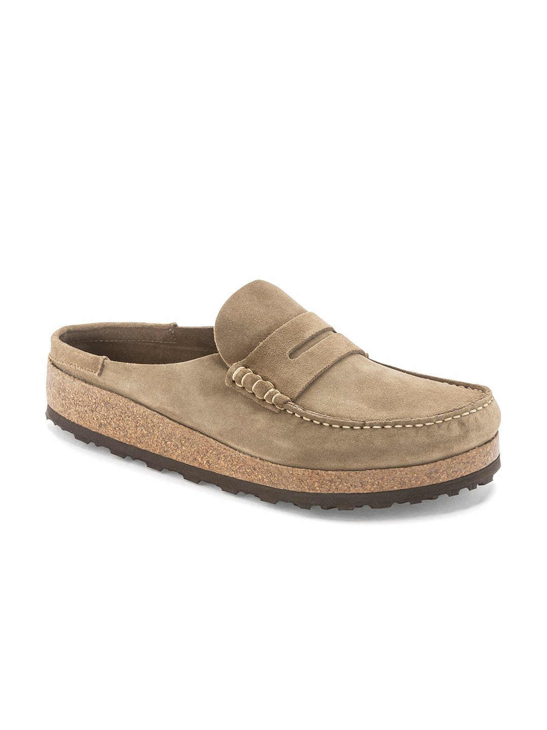Birkenstock Naples Taupe Regular Width Suede Leather Low Shoes