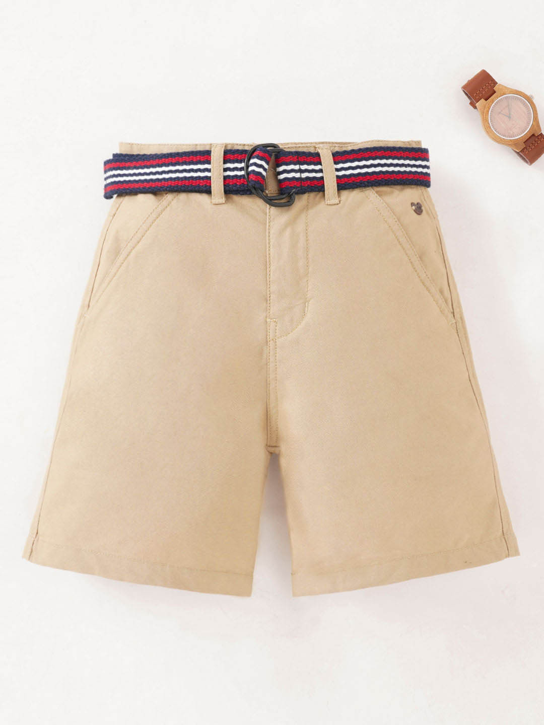 Ed-a-Mamma Boys Mid-Rise Cotton Chino Shorts With Belt