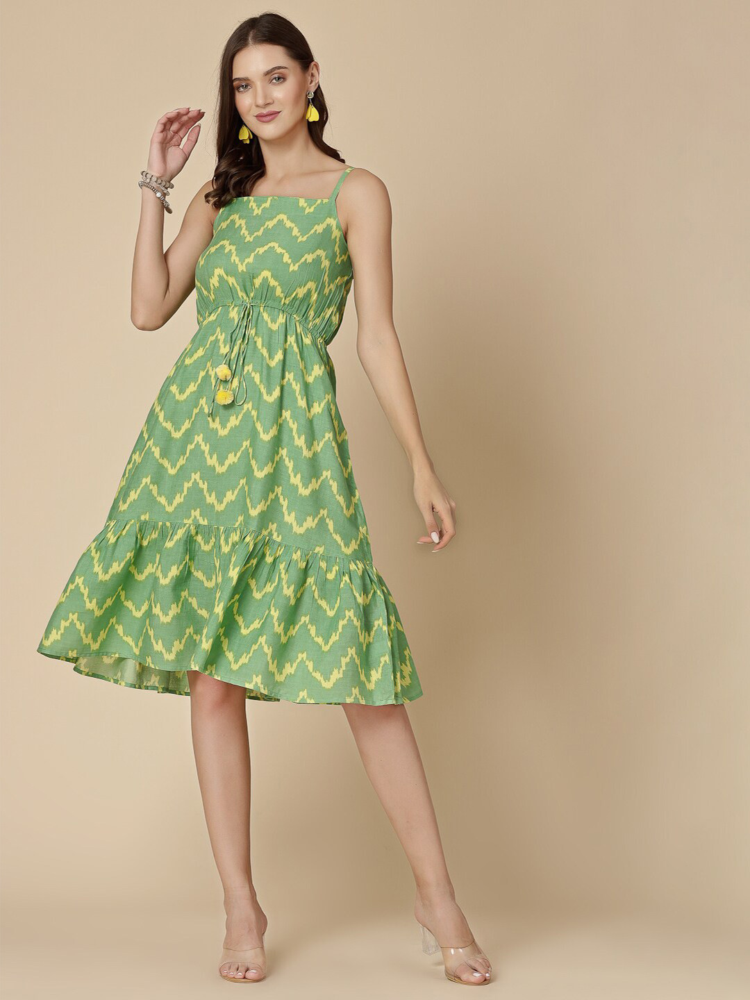 Routes by All About You Geometric Printed A Line Dress