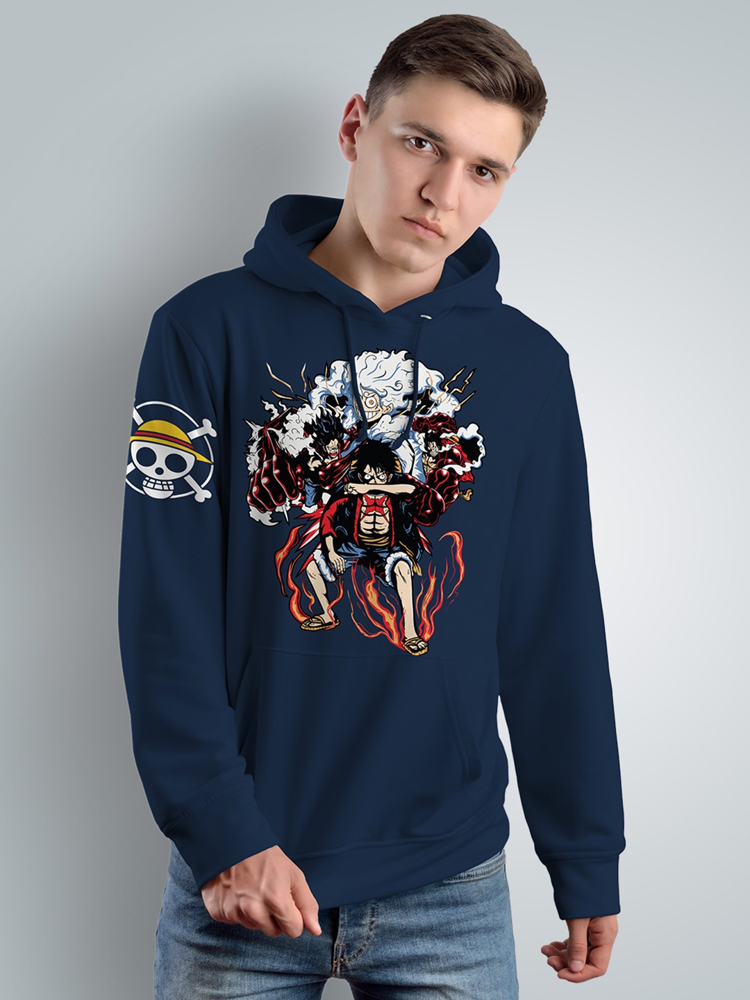 Buy Crazymonk Unisex One Piece Luffy Gears Anime Printed Hooded Cotton Sweatshirt Sweatshirts for Unisex 25222856 Myntra