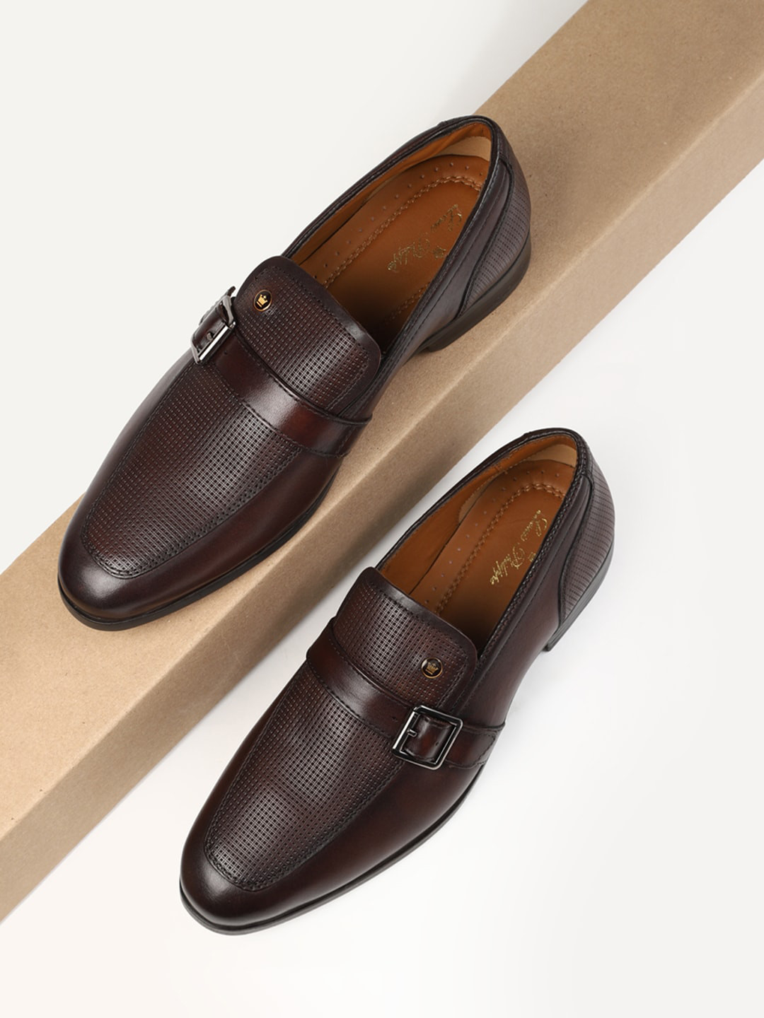 Louis Philippe Leather Slip-On Sneakers