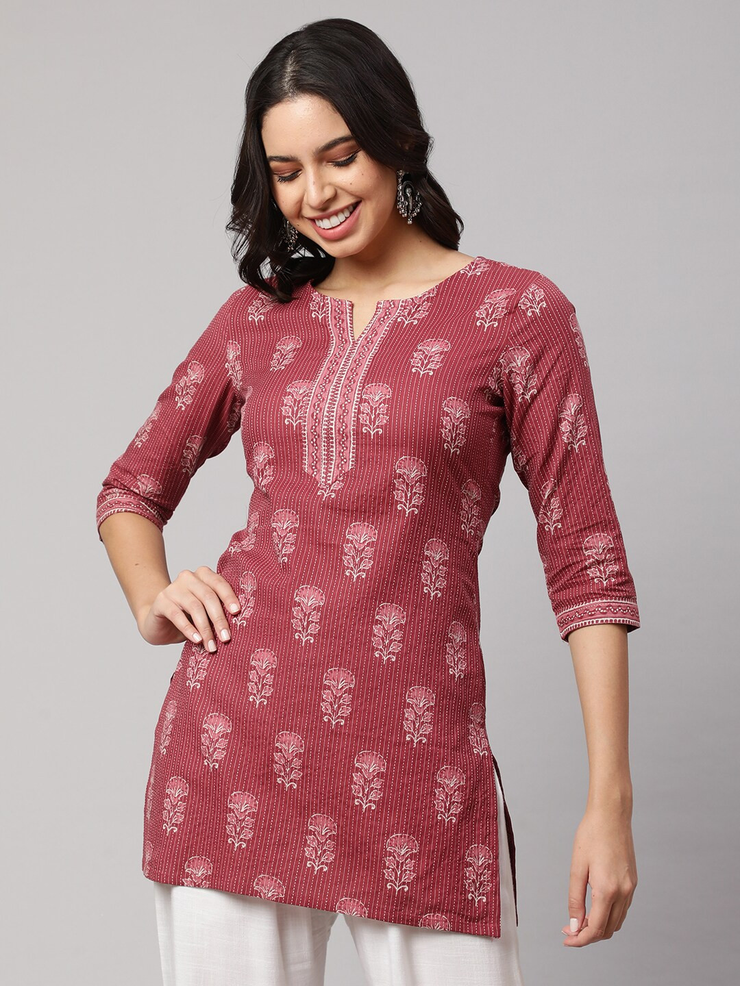 Nayo Floral Printed Cotton Tunic